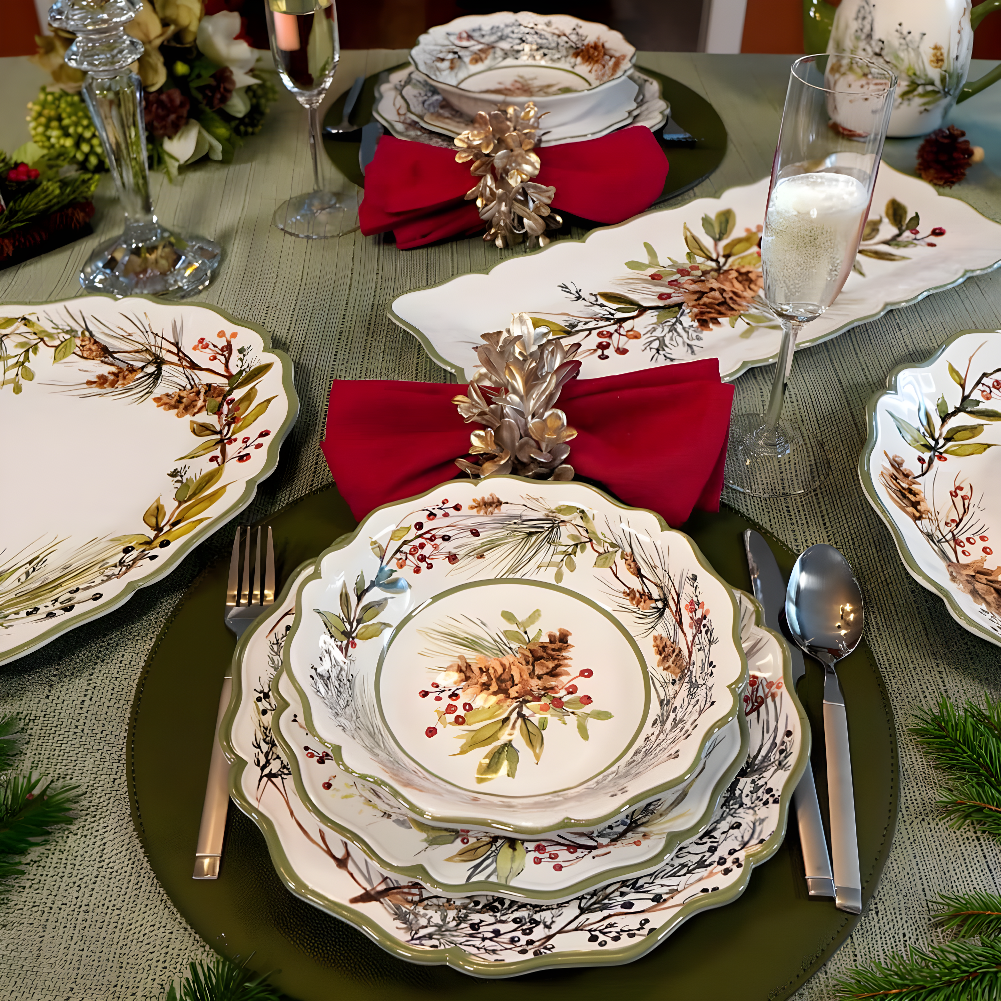 Winters Forest Set of 4 All Purpose Bowl 8.5" x 2" (Set of 4)