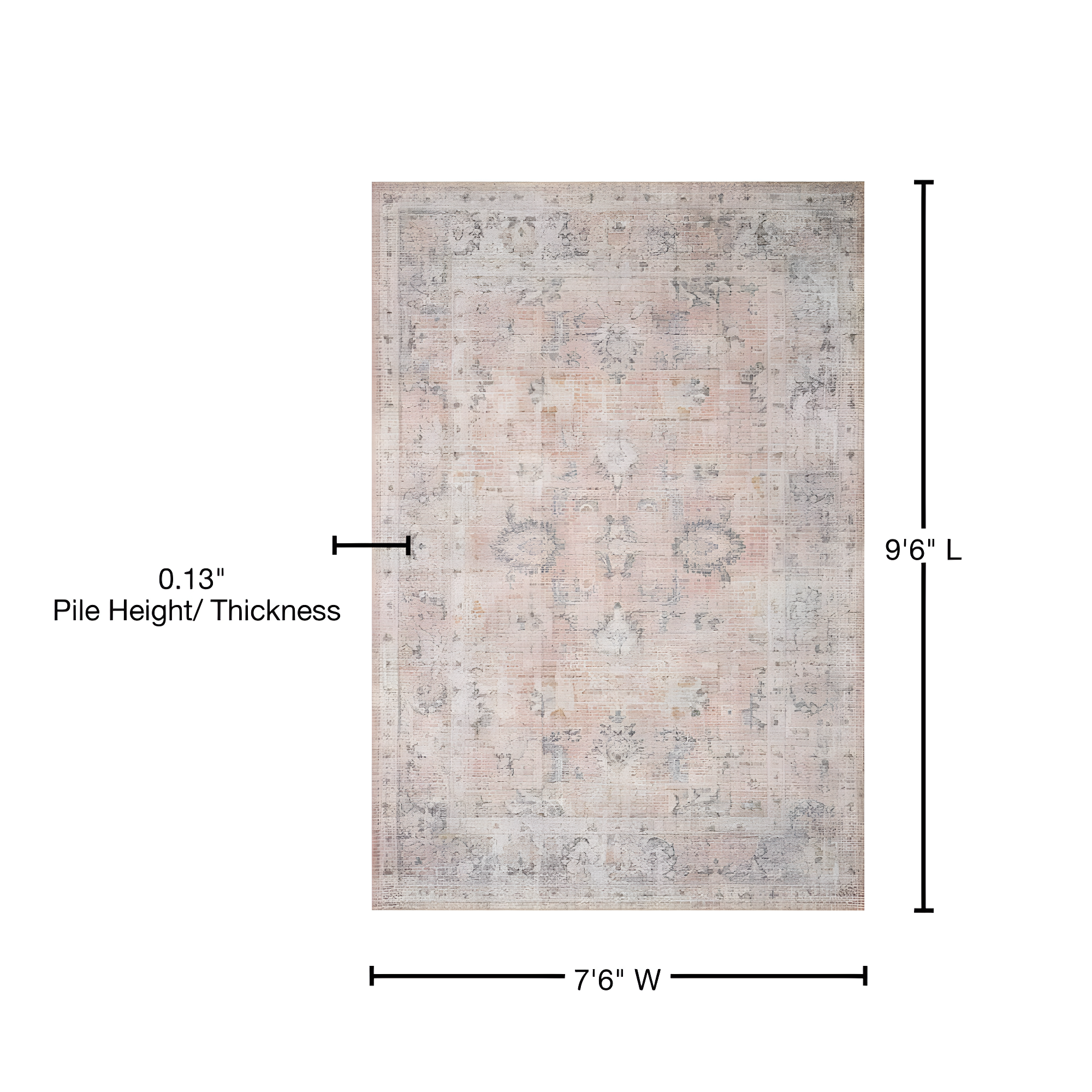 Roze Rug - Blush and Grey / 7'6" x 9'6"