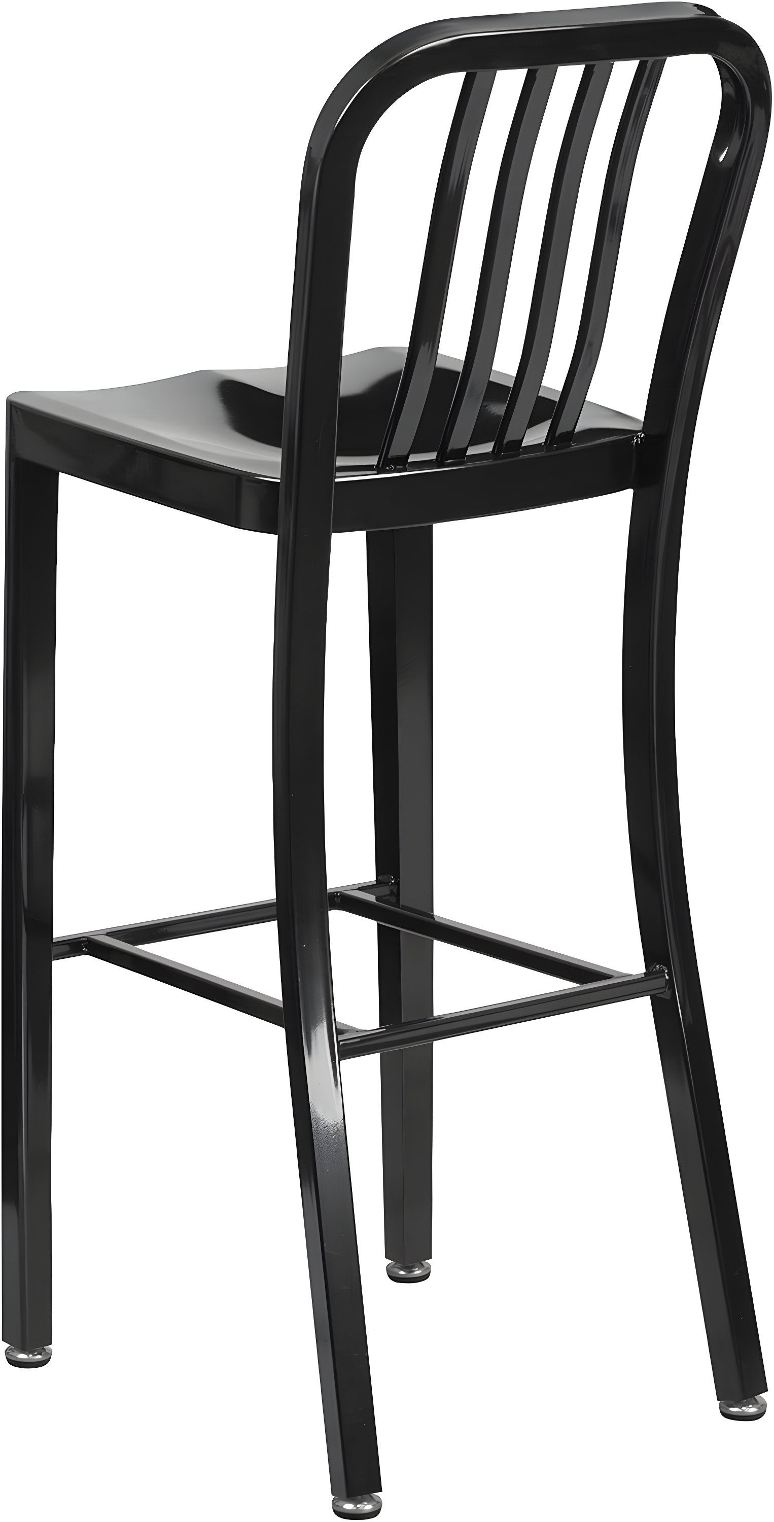 Flash Furniture Commercial Grade 30" High Black Metal Indoor-Outdoor Barstool with Vertical Slat Back