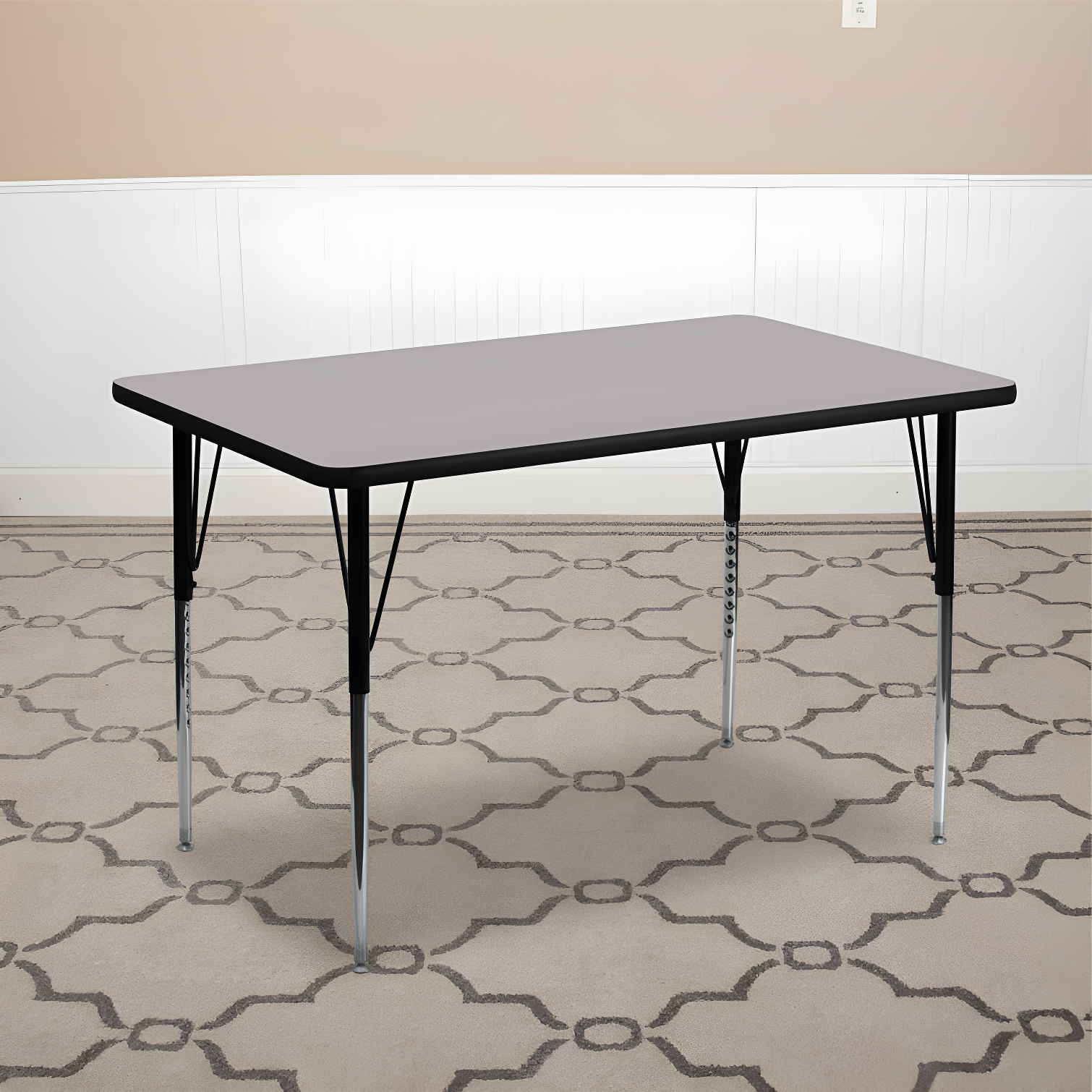 Goddard 24''W x 48''L Rectangular HP Laminate Activity Table - Adjustable Legs