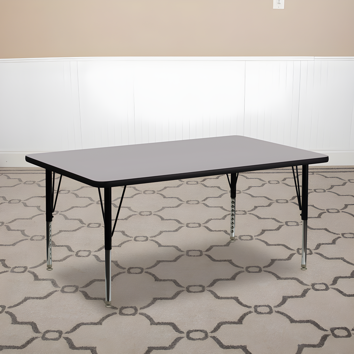 Goddard 24''W x 48''L Rectangular HP Laminate Activity Table - Adjustable Legs