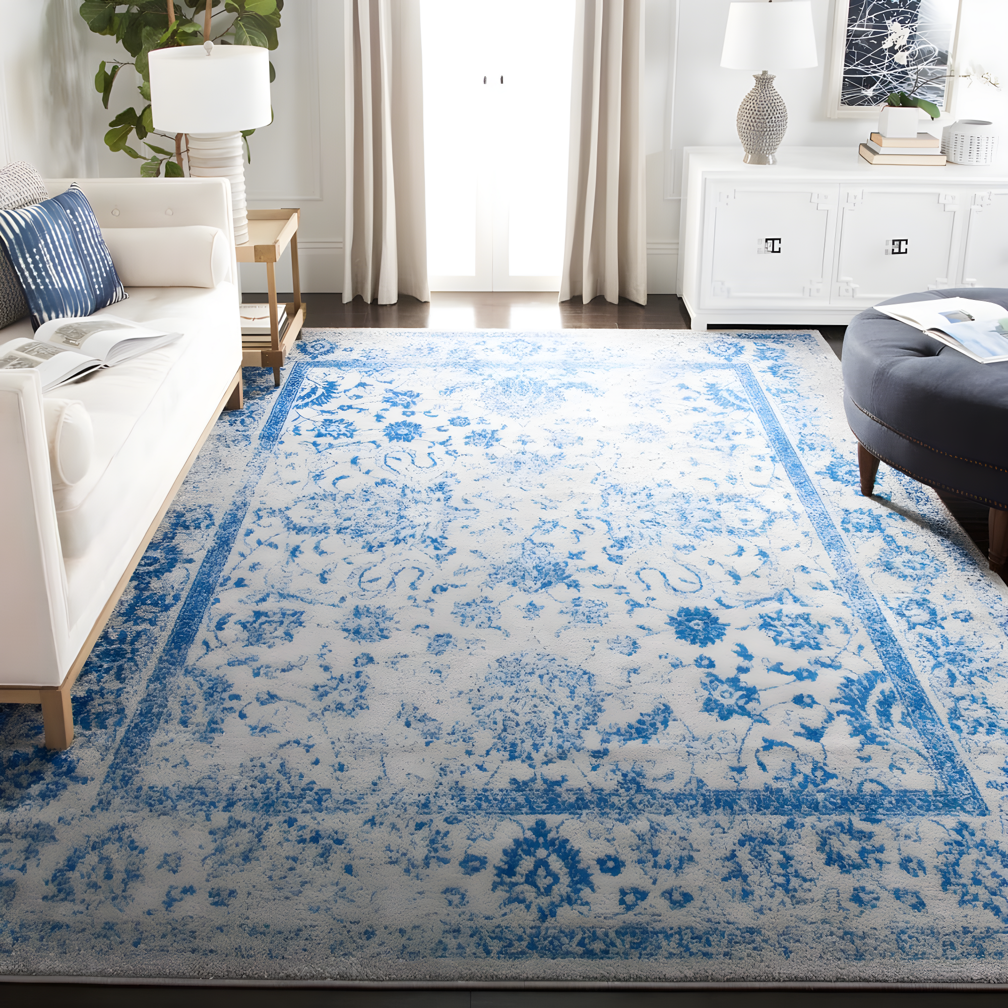 Adirondack ADR109 Machine Made Indoor Area Rug - Grey/Blue - 9'x12' - Safavieh