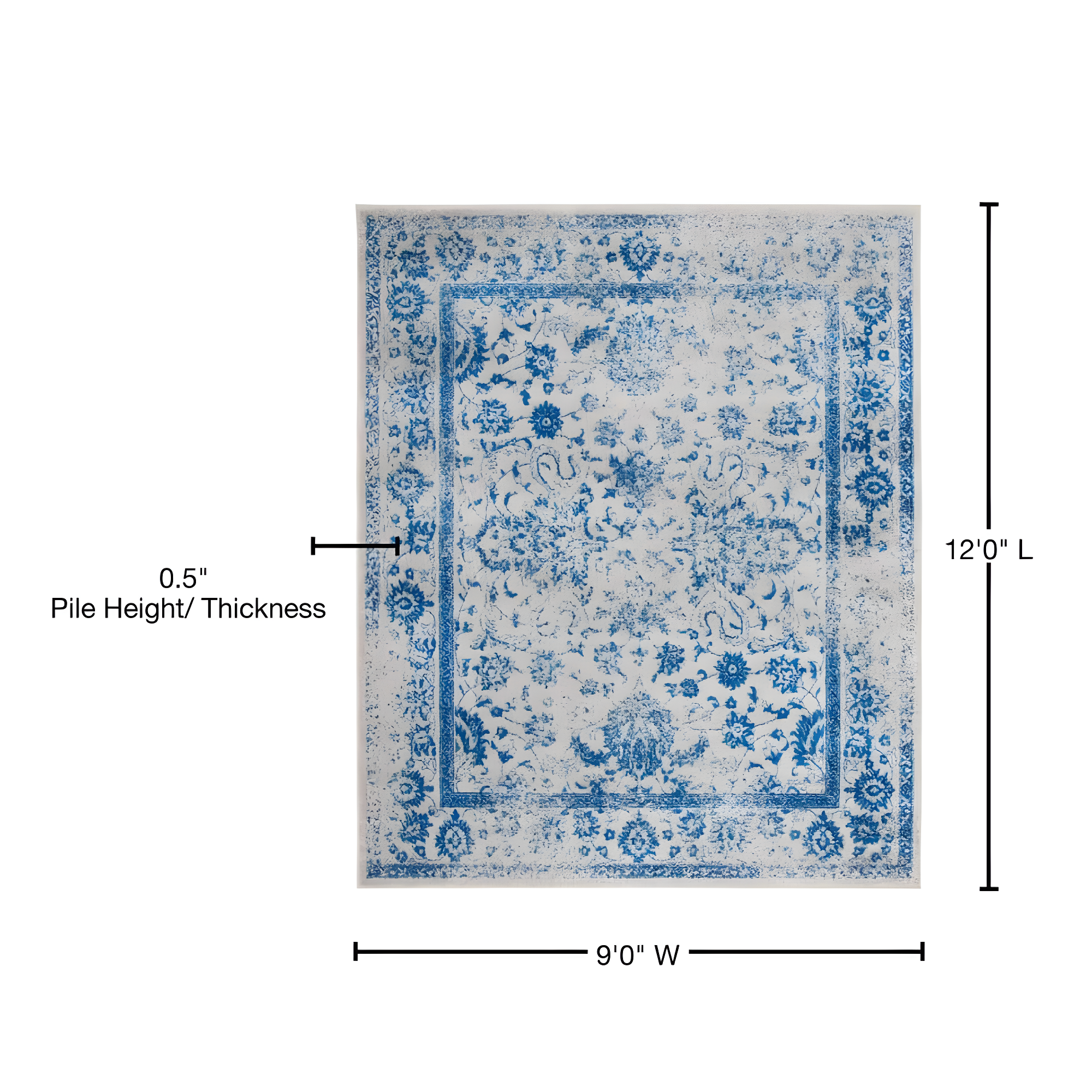 Adirondack ADR109 Machine Made Indoor Area Rug - Grey/Blue - 9'x12' - Safavieh