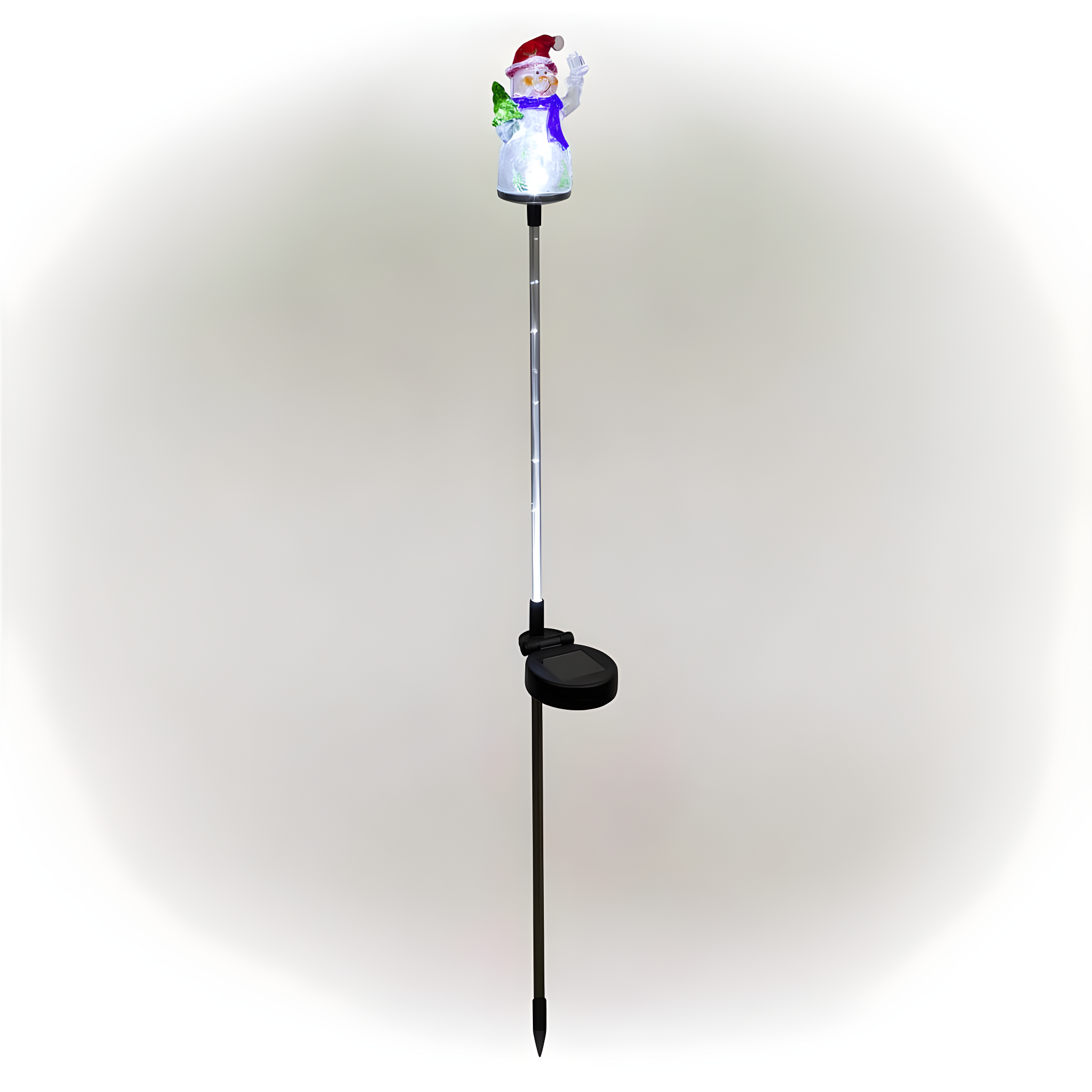 Alpine Corporation 34" Snowman Solar Powered Glass Garden Stakes (2 Pieces)