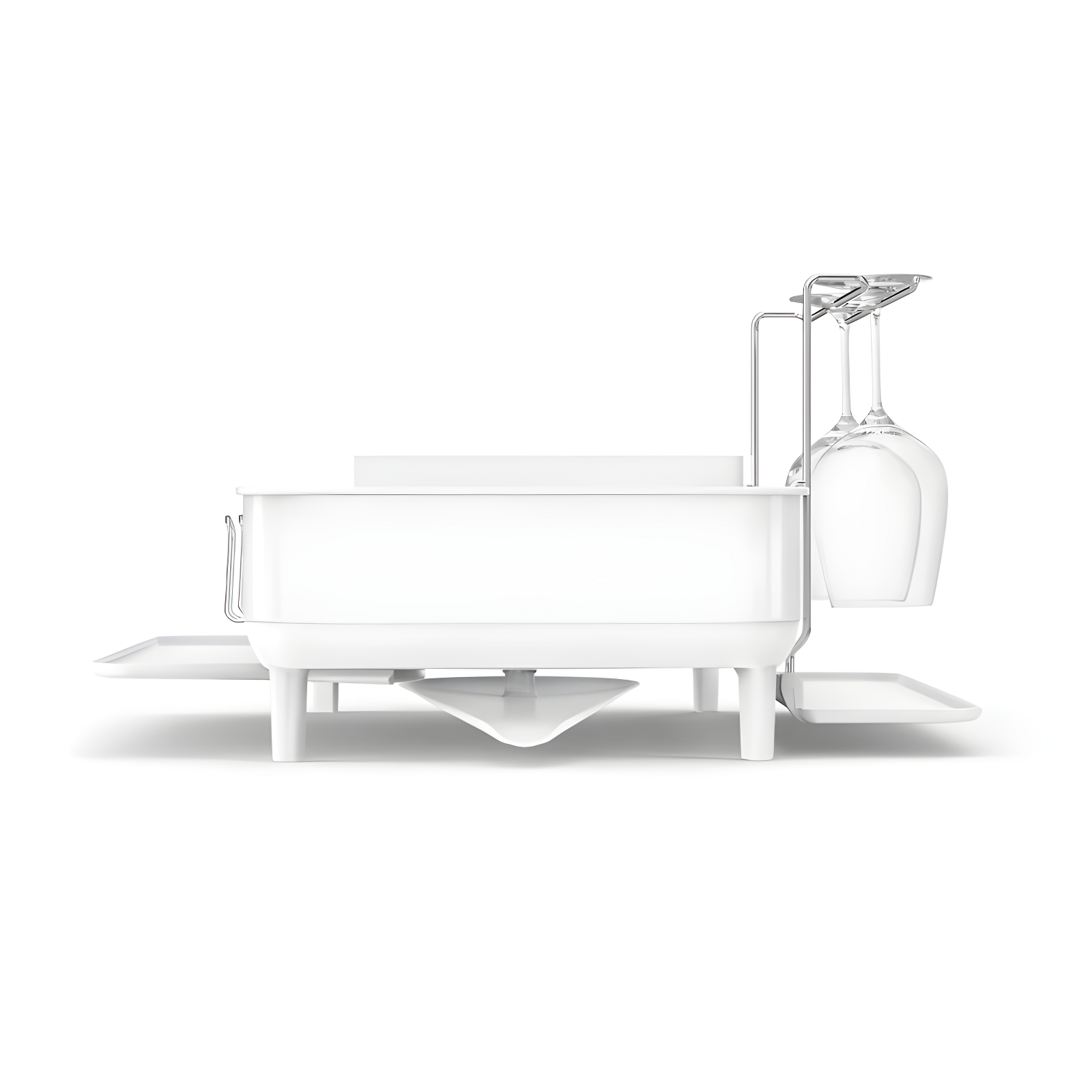 Simplehuman Kitchen Dish Drying Rack, White Steel