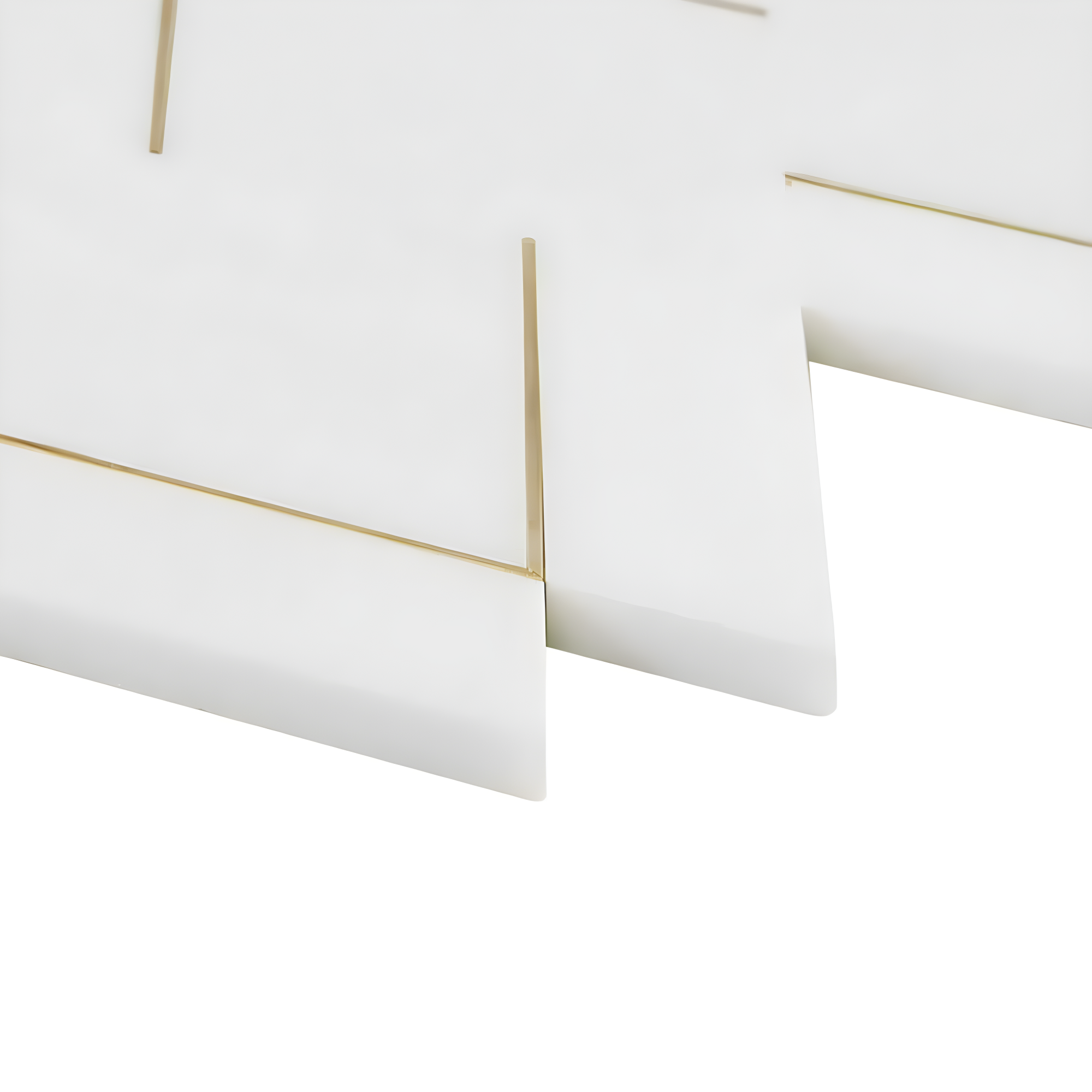 Mehko 11.81 in. x 14.96 in. Polished Marble and Brass Wall Tile