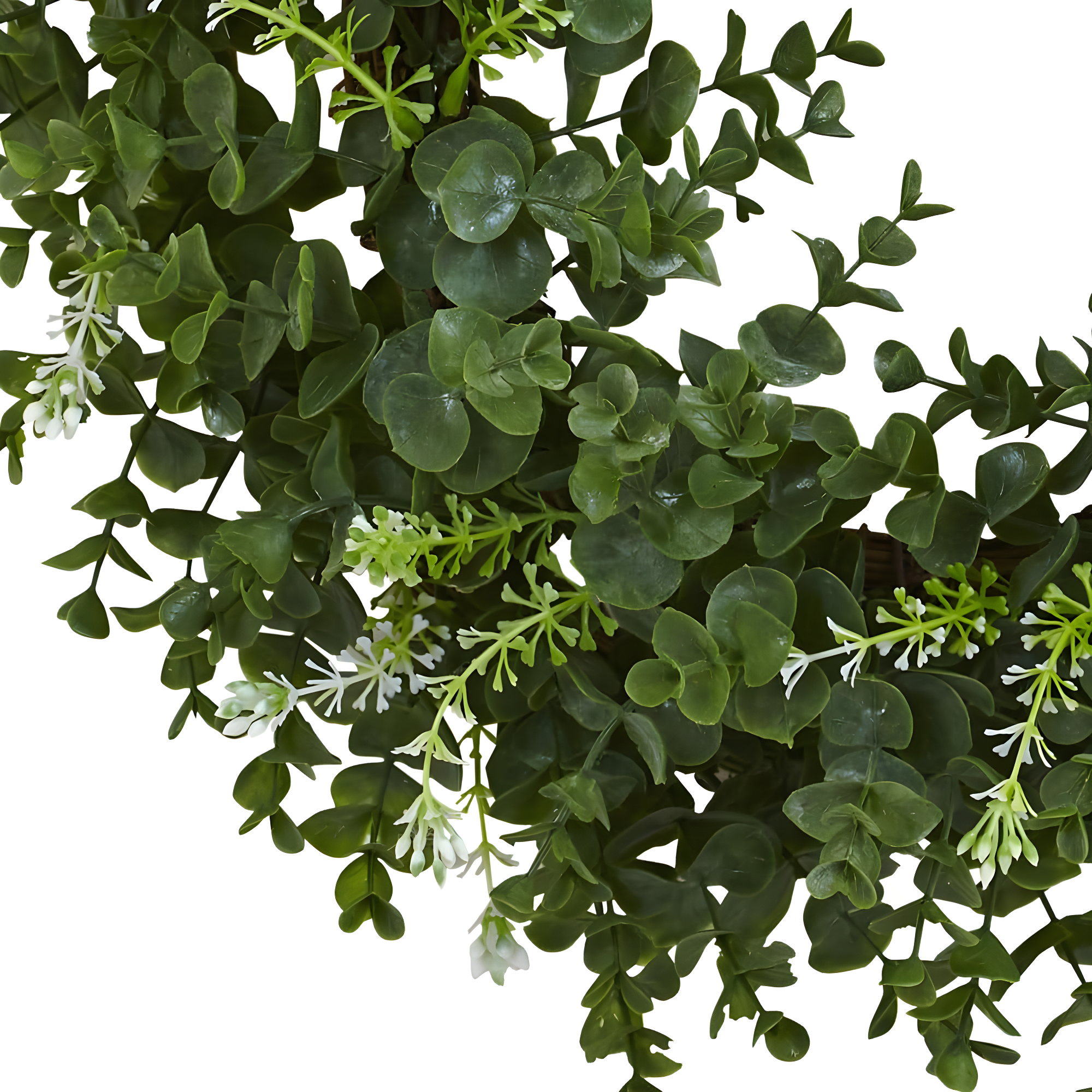 18" Artificial Eucalyptus and Twig Wreath - Nearly Natural: Faux Floral Decor, Indoor Spring/Summer Display, Unlit