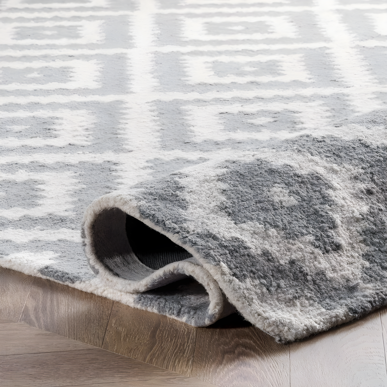 Nuloom Kellee Geometric Oval 4x6 Wool Indoor Area Rug for Living Room Bedroom Dining Room Kitchen, Grey/White
