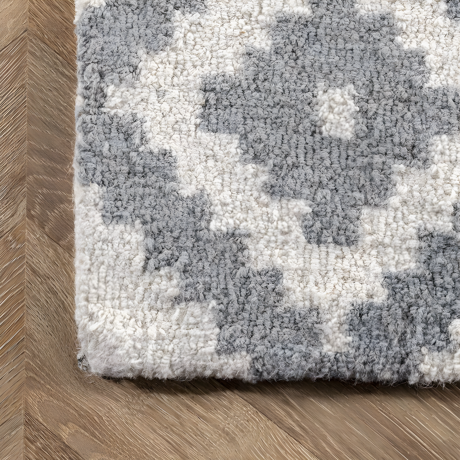 Nuloom Kellee Geometric Oval 4x6 Wool Indoor Area Rug for Living Room Bedroom Dining Room Kitchen, Grey/White