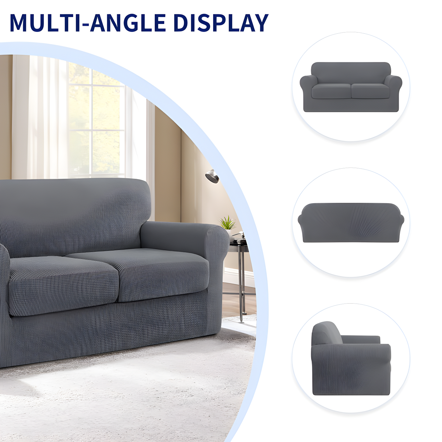 Pizarro Soft Stretch Separate Box Cushion Loveseat Slipcover