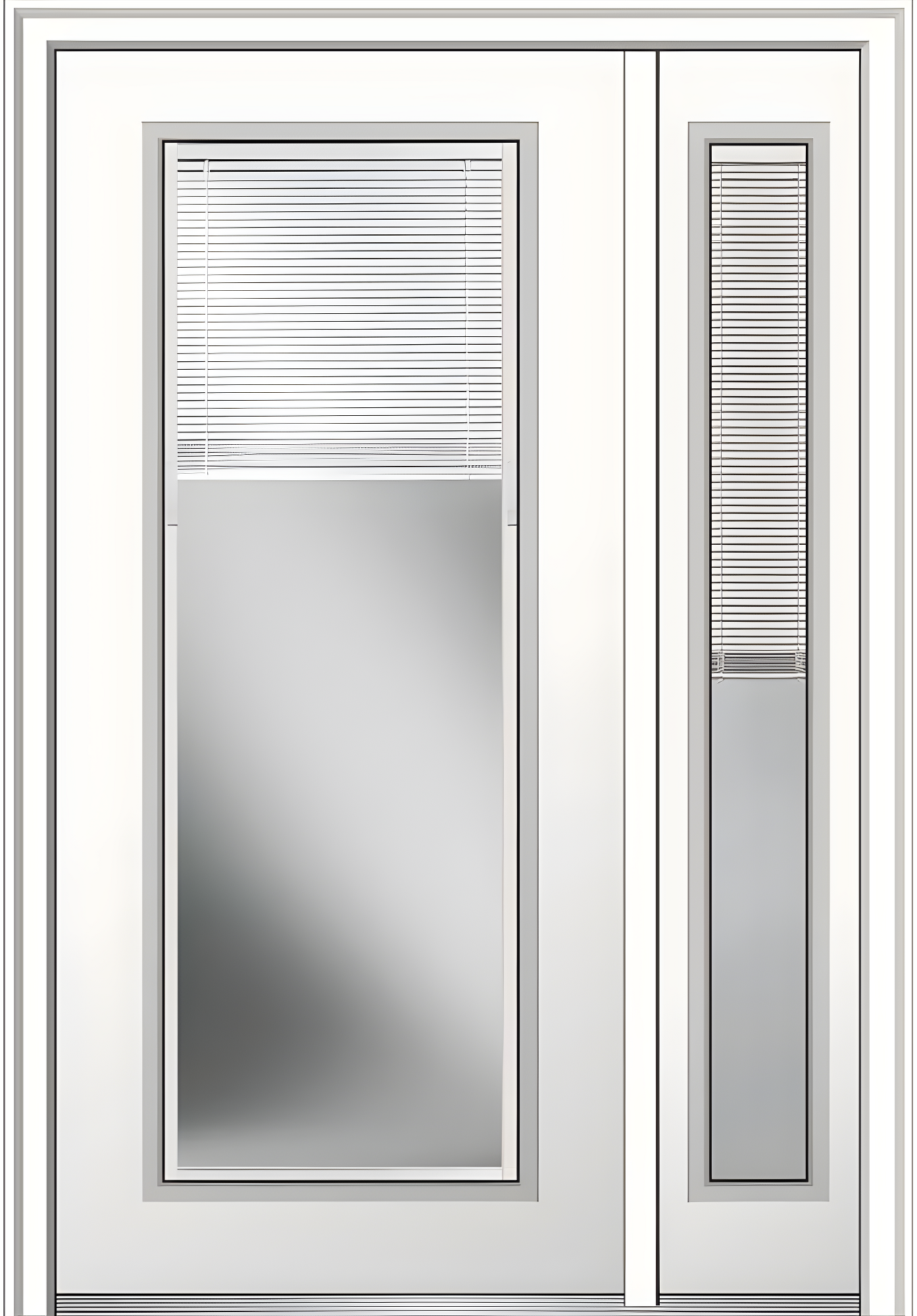 National Door Company, Z029678L, Exterior with One Sidelite Door, Steel, 48" x 80", Full Lite, Raise/Lower Blinds Collection, Left-Hand Inswing