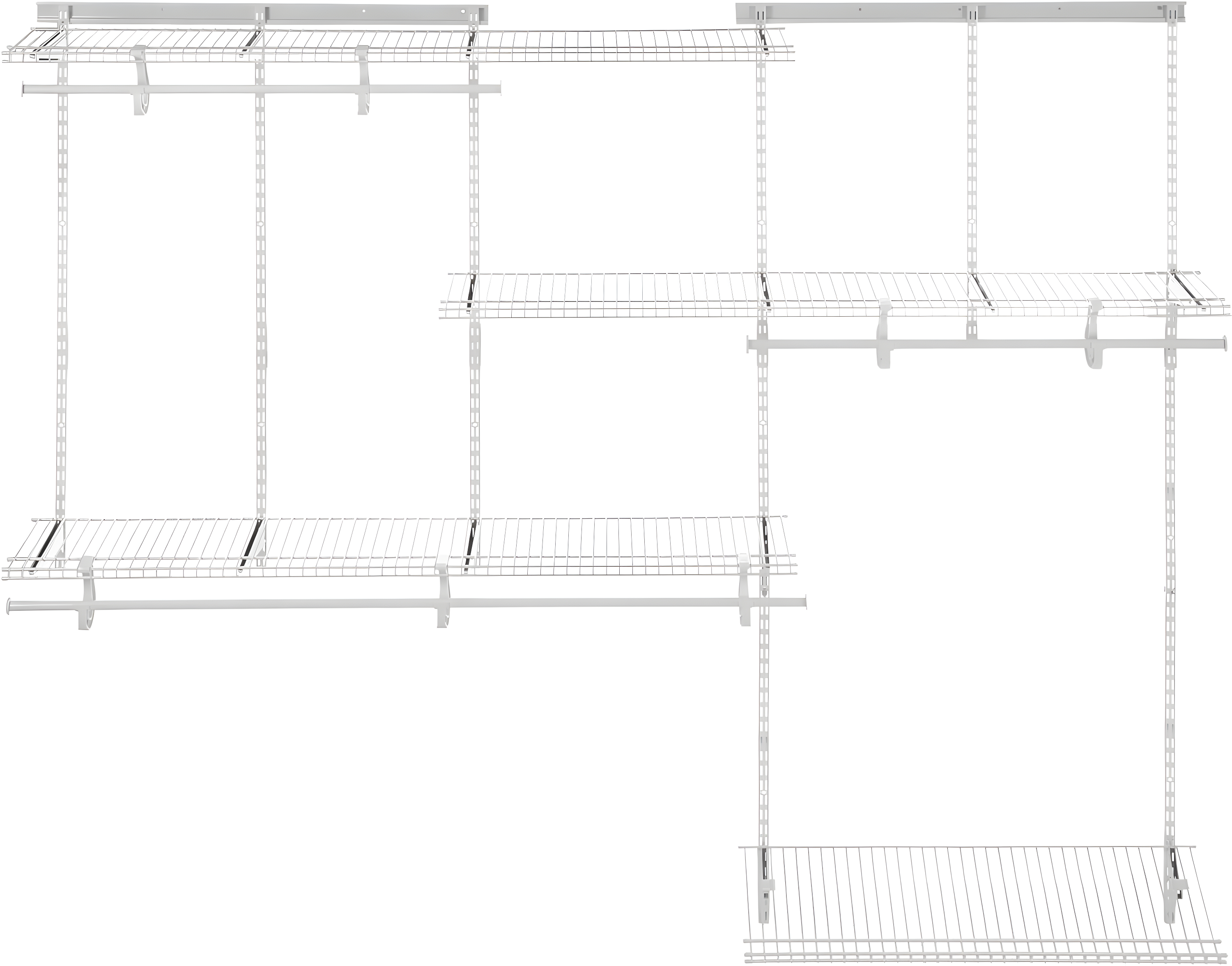 ShelfTrack 60" W - 96" W Closet System Starter Kit