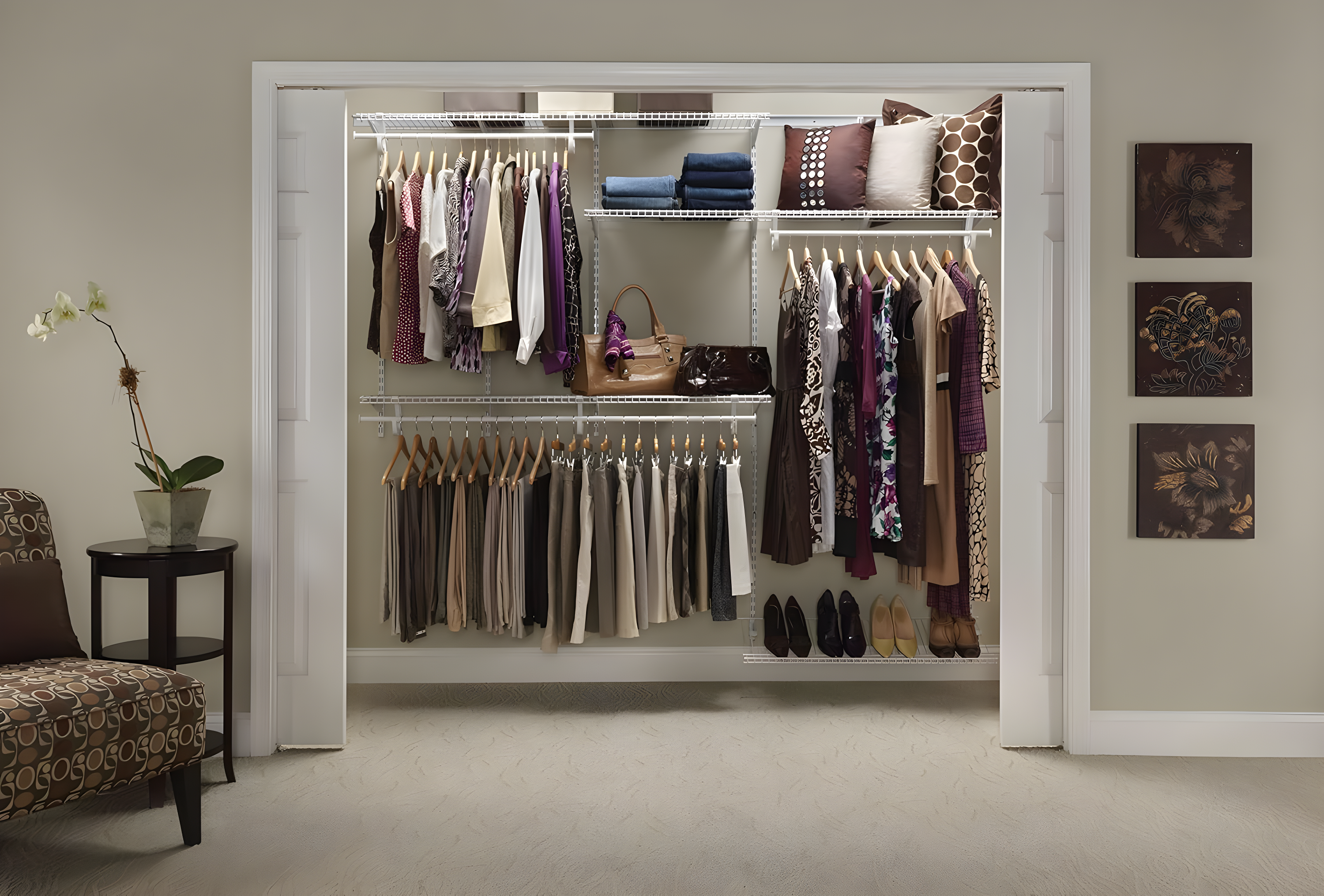 ShelfTrack 60" W - 96" W Closet System Starter Kit