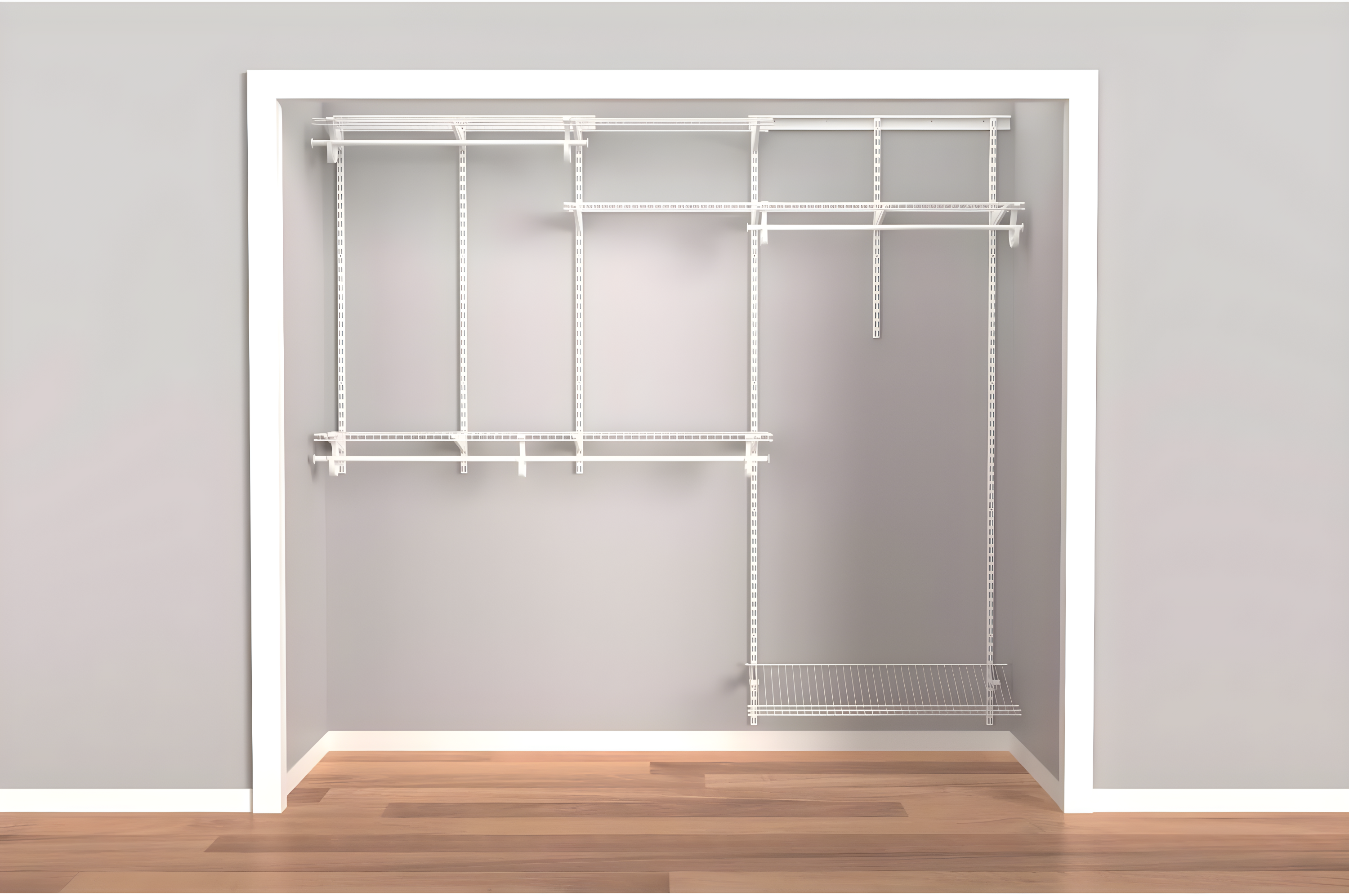 ShelfTrack 60" W - 96" W Closet System Starter Kit