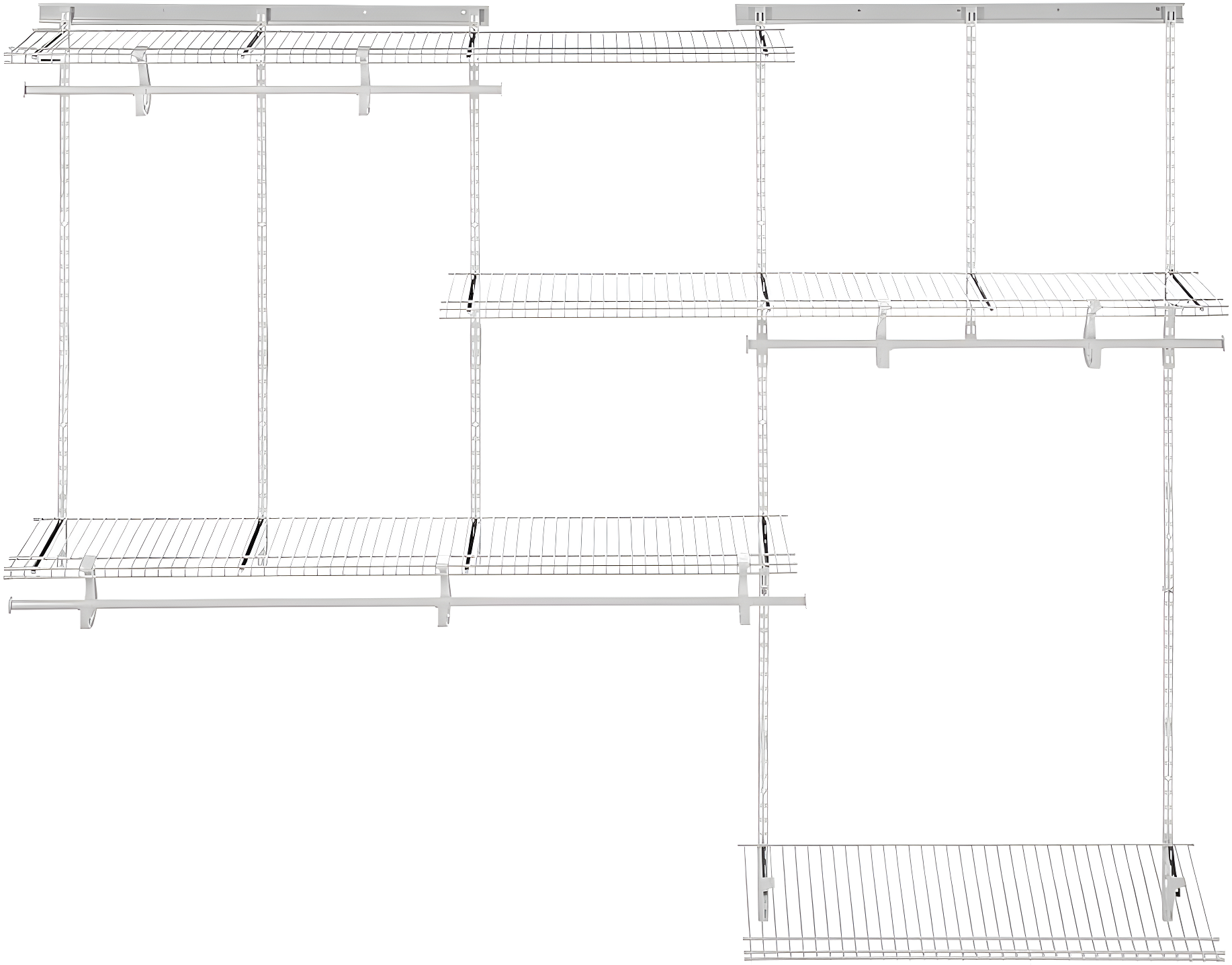 ShelfTrack 60" W - 96" W Closet System Starter Kit