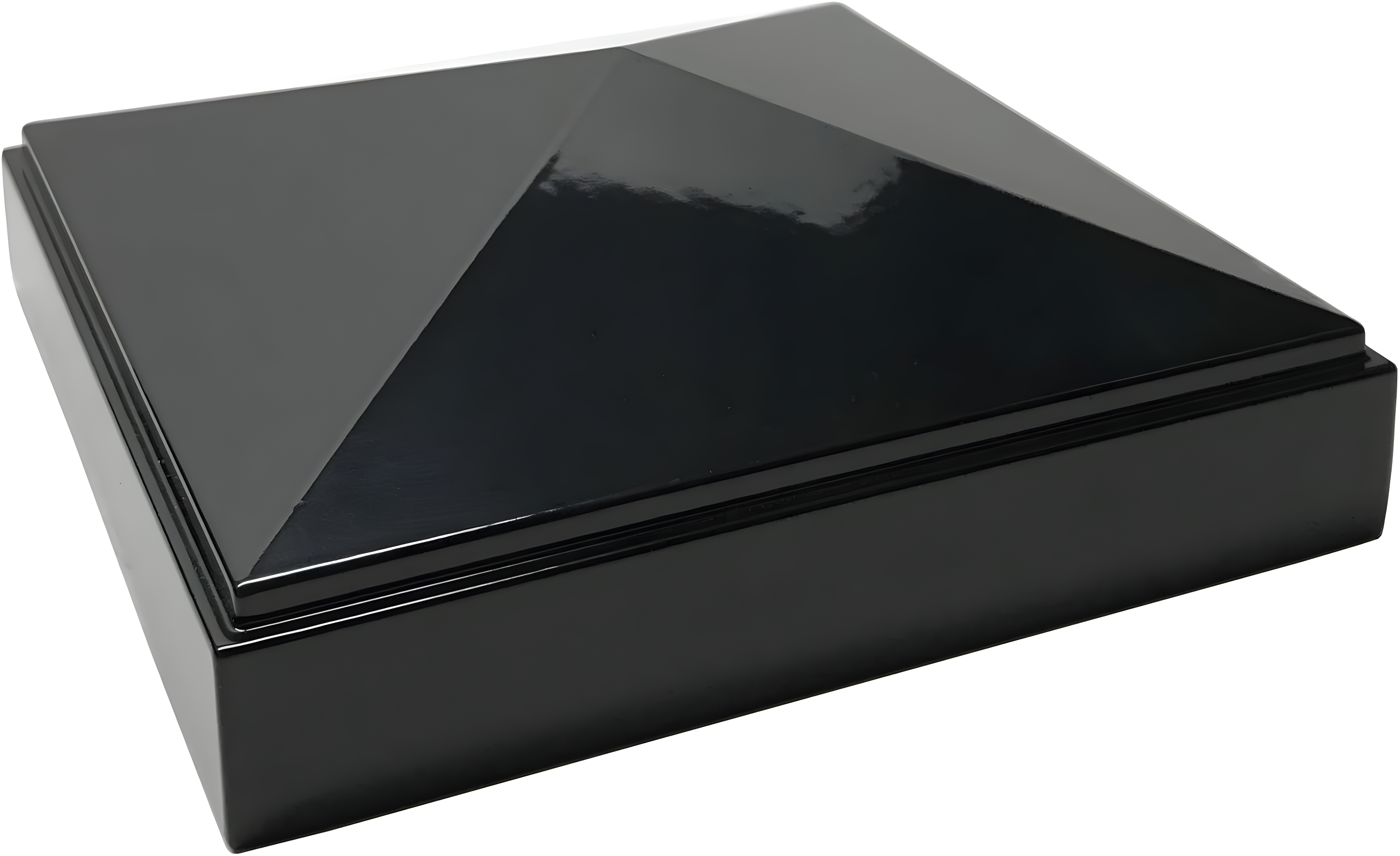 Tapa de Poste Piramidal de Aluminio de 4" x 4" para Postes de Metal - Ajuste a Presión - Negro