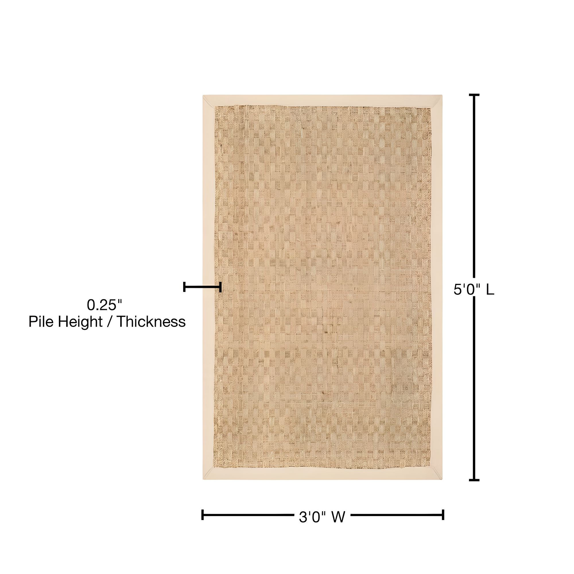 Natural Fiber NF114 Power Loomed Indoor Accent Rug - Natural/Beige - 3'x5' - Safavieh.