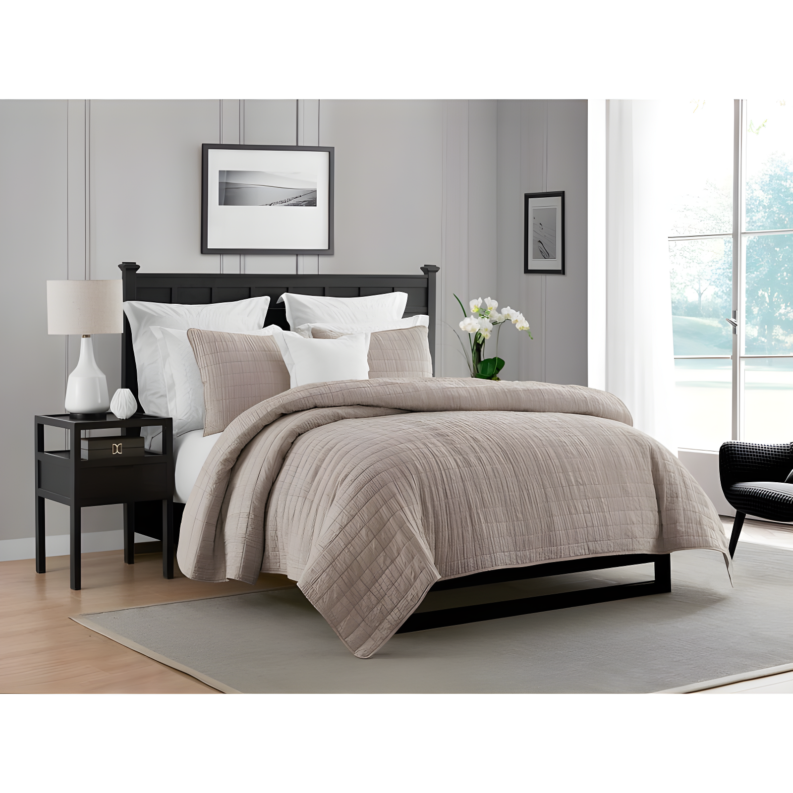 Swift Home Ultra Soft Crinkle Washed Microfiber 3-Piece Quilt Set