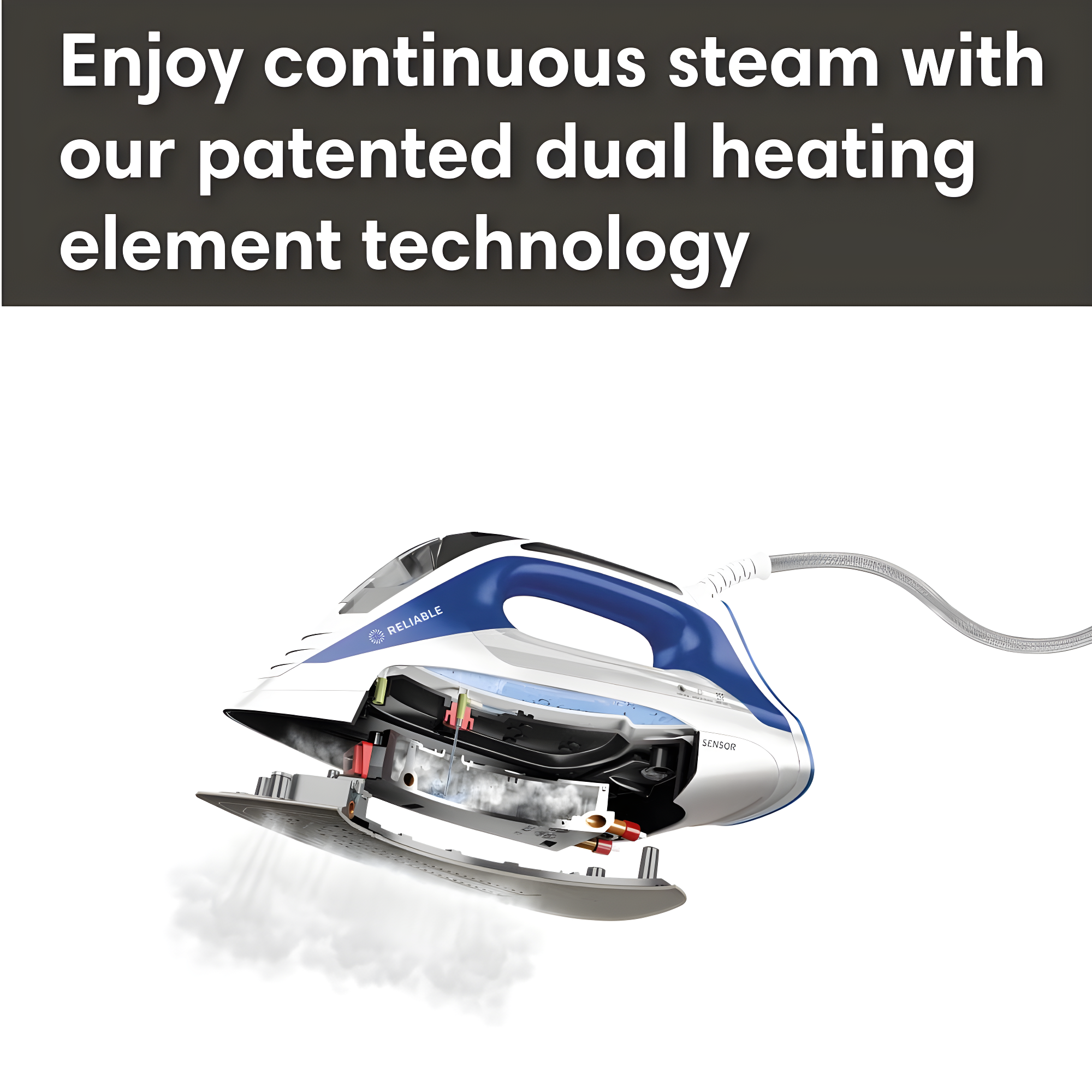 Reliable Corporation Reliable Velocity 1800W Home Steam Iron - Compact Vapor Generator Iron with Anodized Aluminum