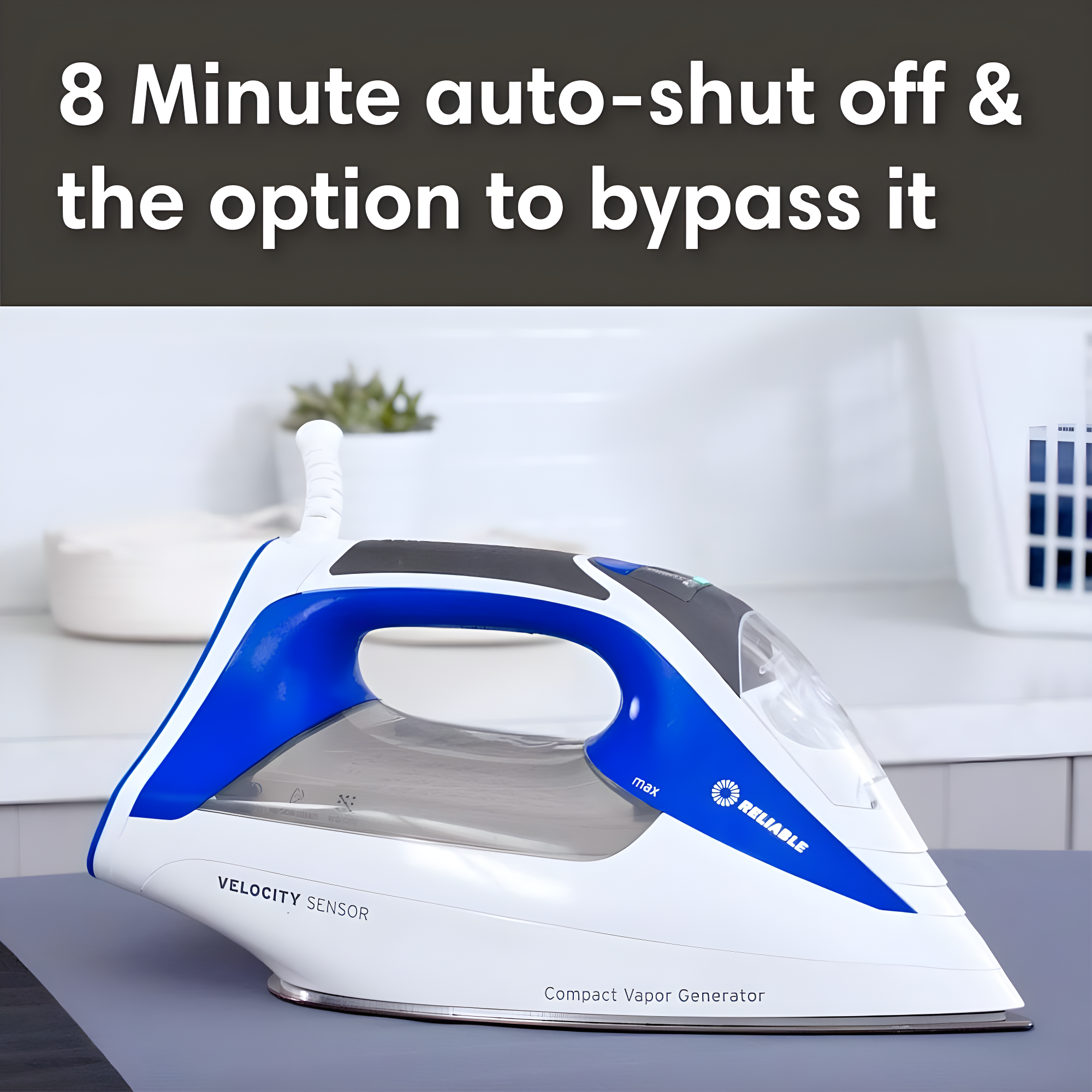 Reliable Corporation Reliable Velocity 1800W Home Steam Iron - Compact Vapor Generator Iron with Anodized Aluminum