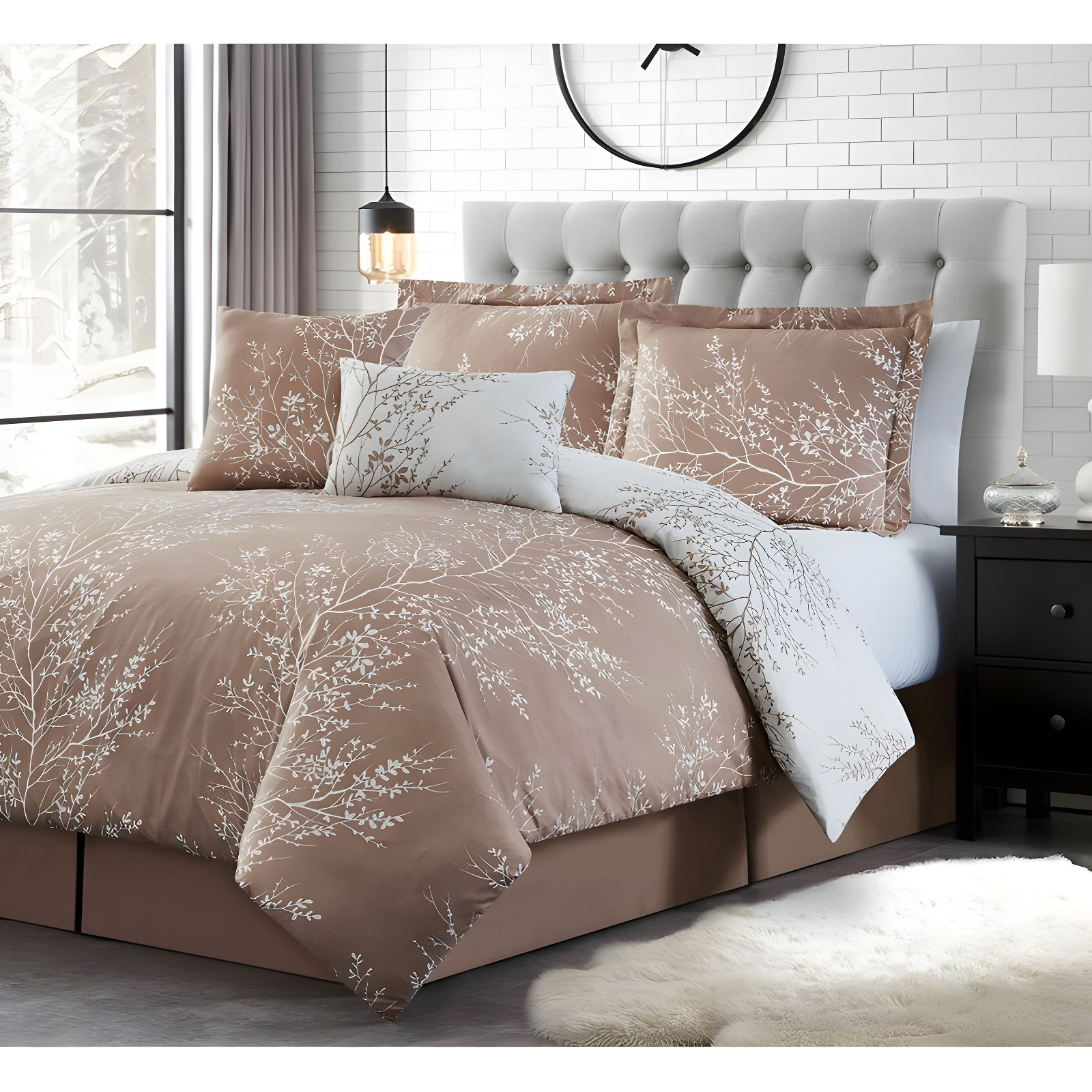 Spirit Linen 6-Piece Foliage Reversible Comforter Set