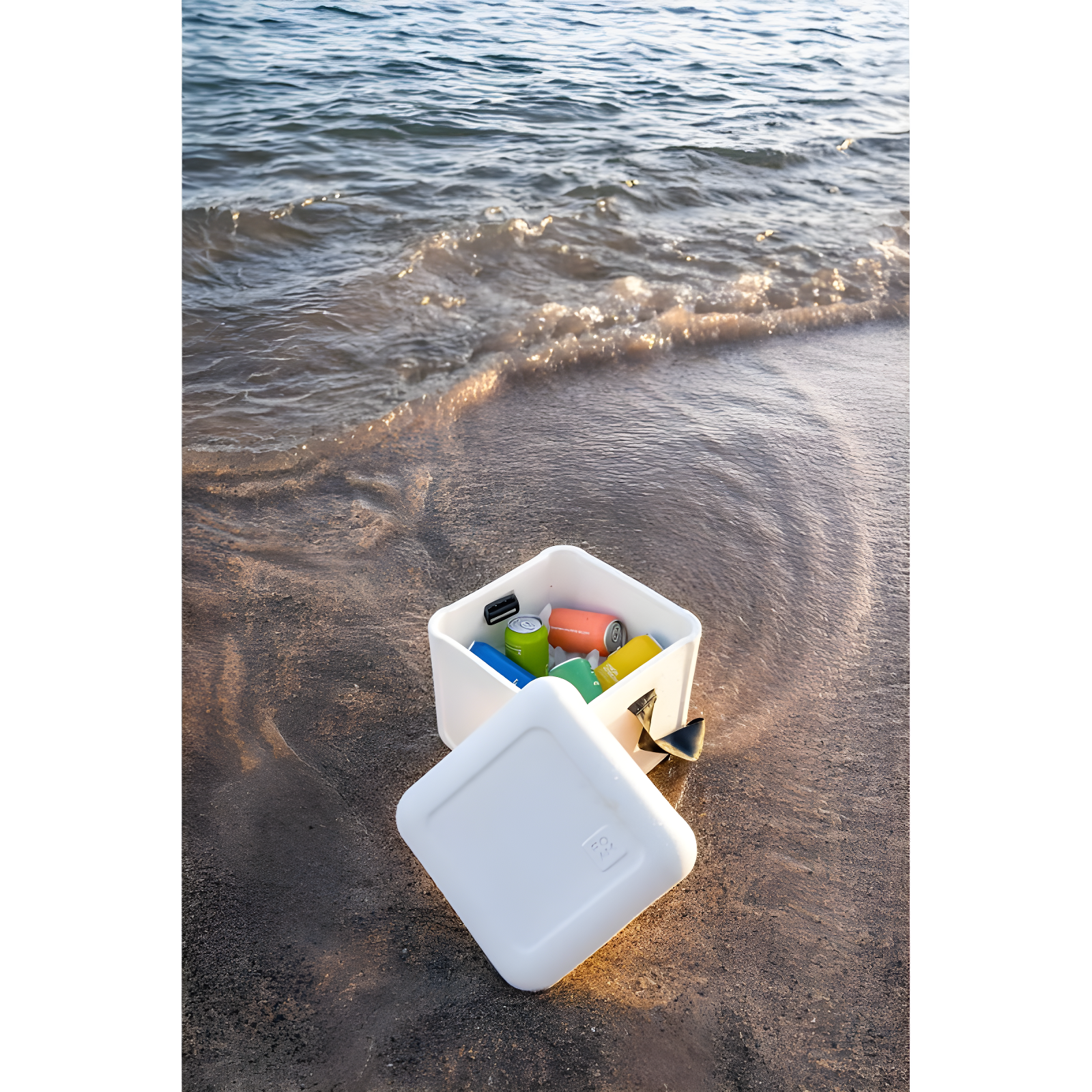 FOAM FOAM Portable 22 Quart EVA Lightweight Beach Rigid Hybrid Soft Side Cooler that Holds 30 Cans & Ice