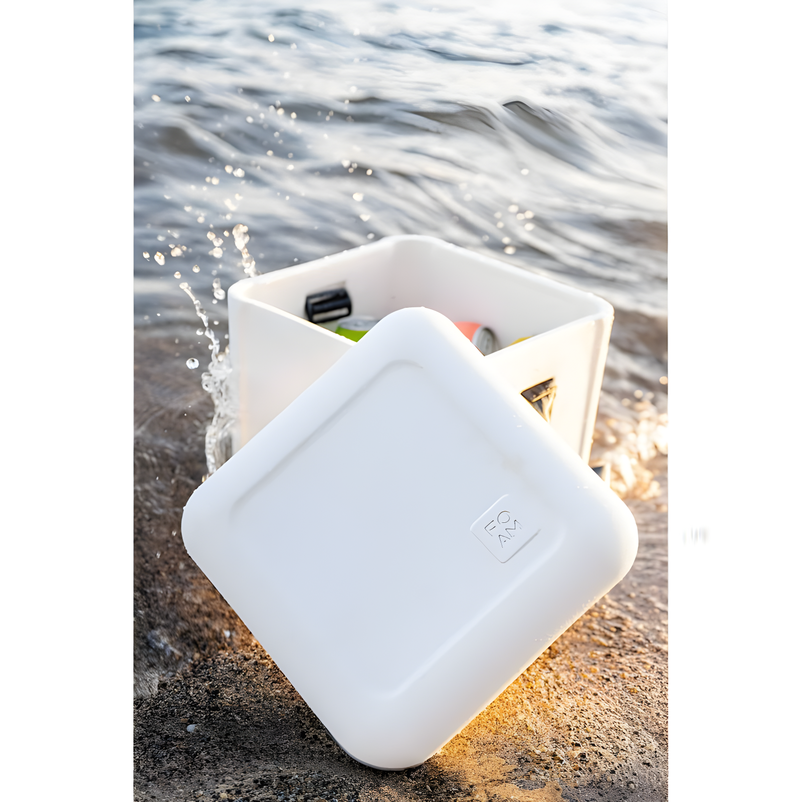 FOAM FOAM Portable 22 Quart EVA Lightweight Beach Rigid Hybrid Soft Side Cooler that Holds 30 Cans & Ice