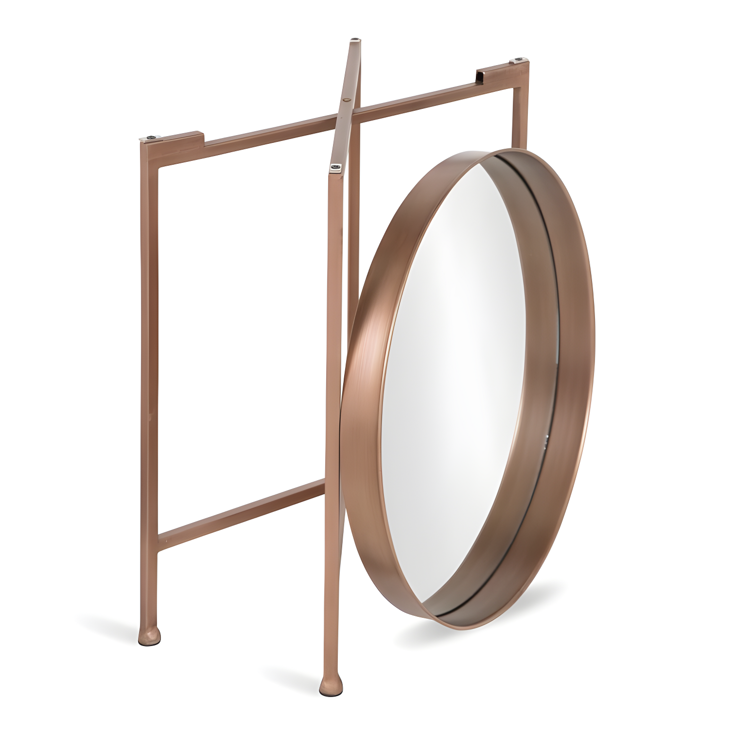 Kate and Laurel Celia Round Metal Side Table, 18.25x18.25x22, Gold and Mirror