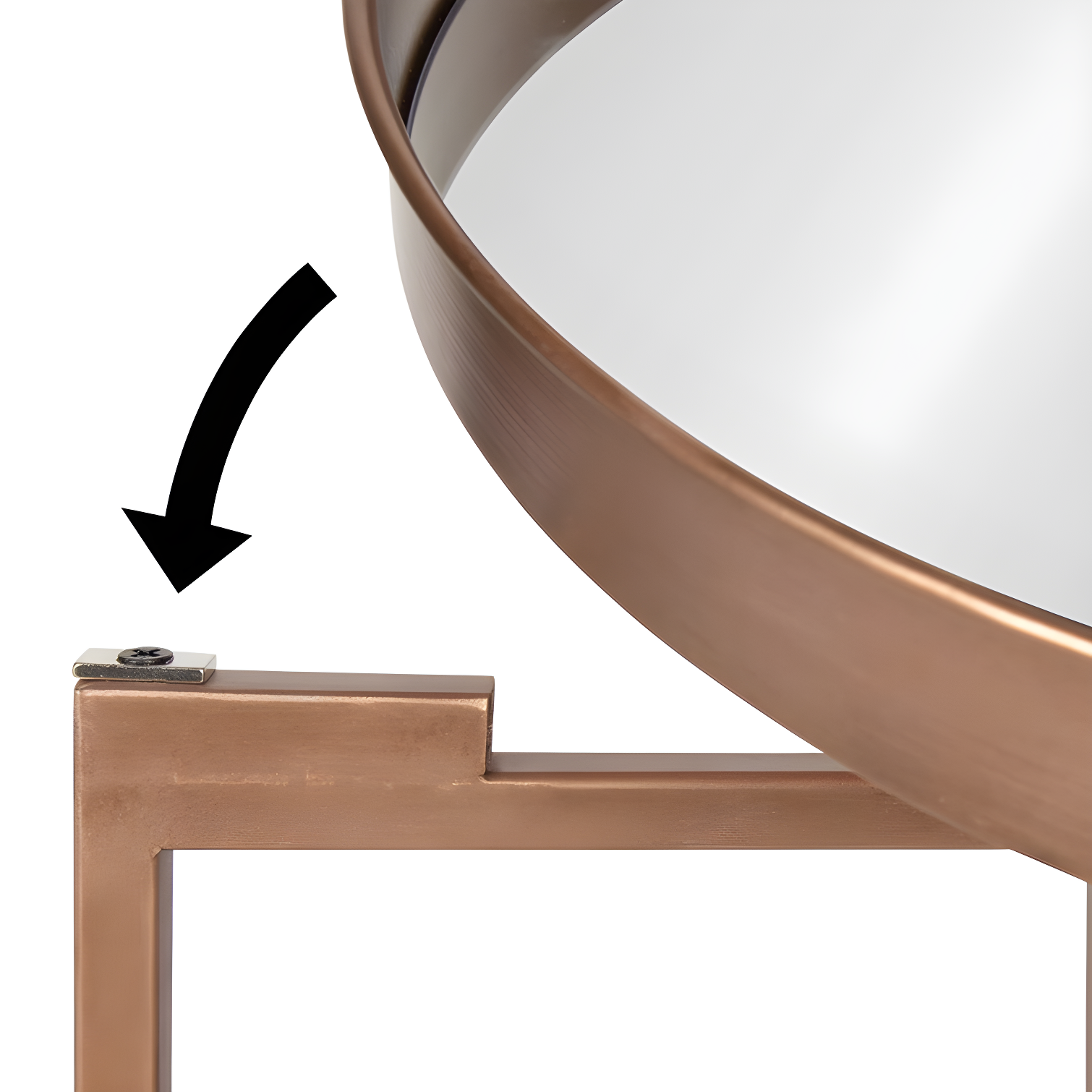 Kate and Laurel Celia Round Metal Side Table, 18.25x18.25x22, Gold and Mirror