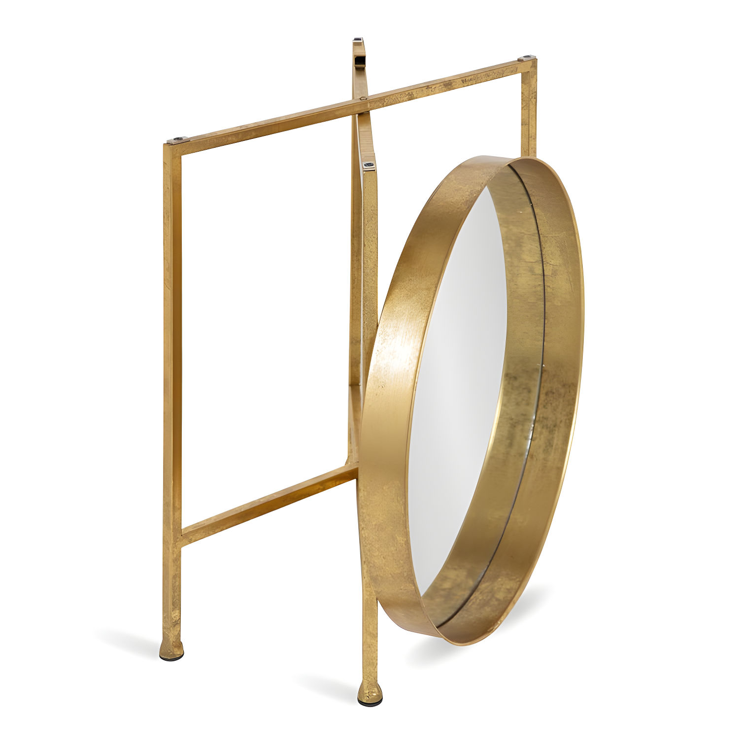Kate and Laurel Celia Round Metal Side Table, 18.25x18.25x22, Gold and Mirror
