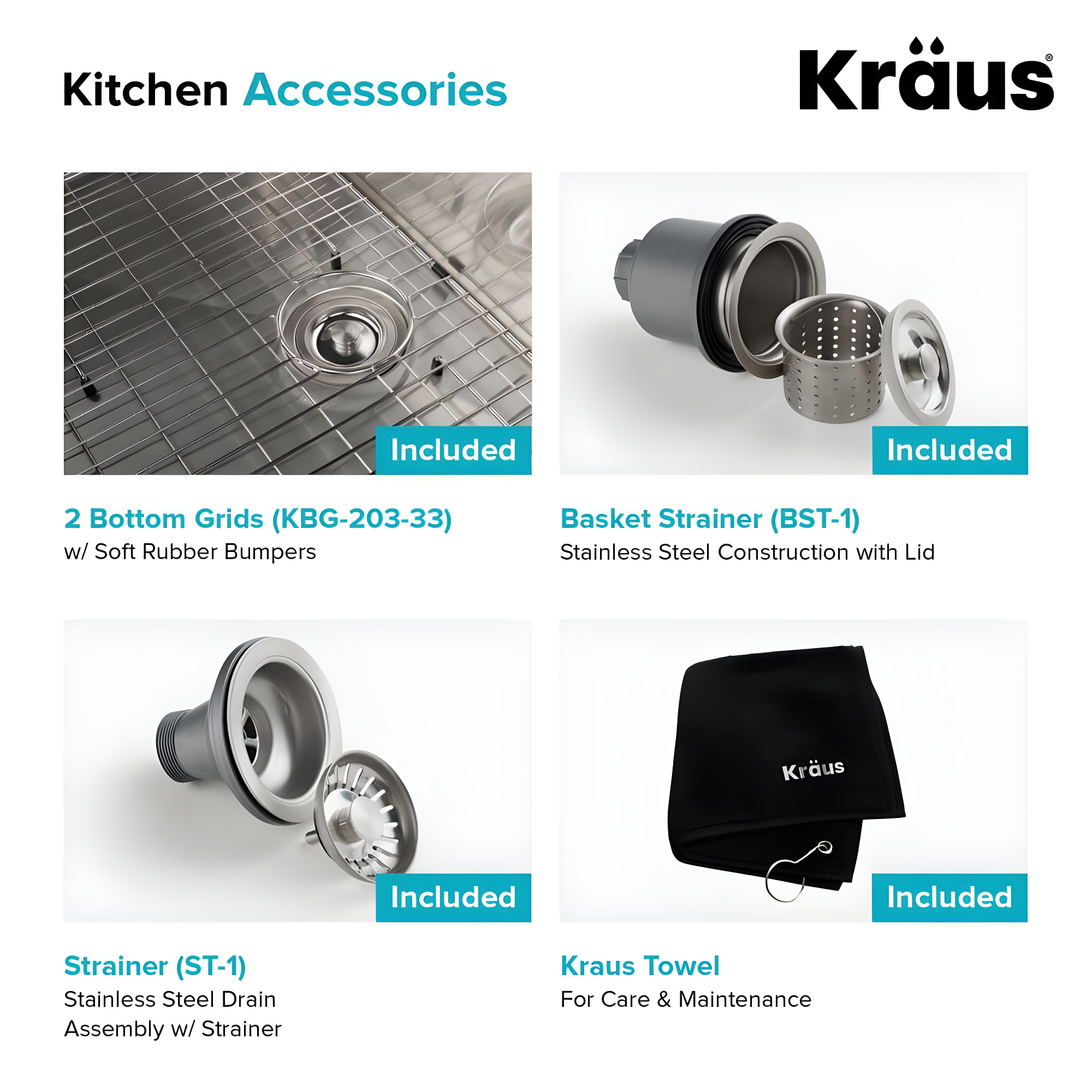 KRAUS Standart Pro Apron Front Farmhouse 16 Gauge Single Bowl Stainless Steel Kitchen Sink