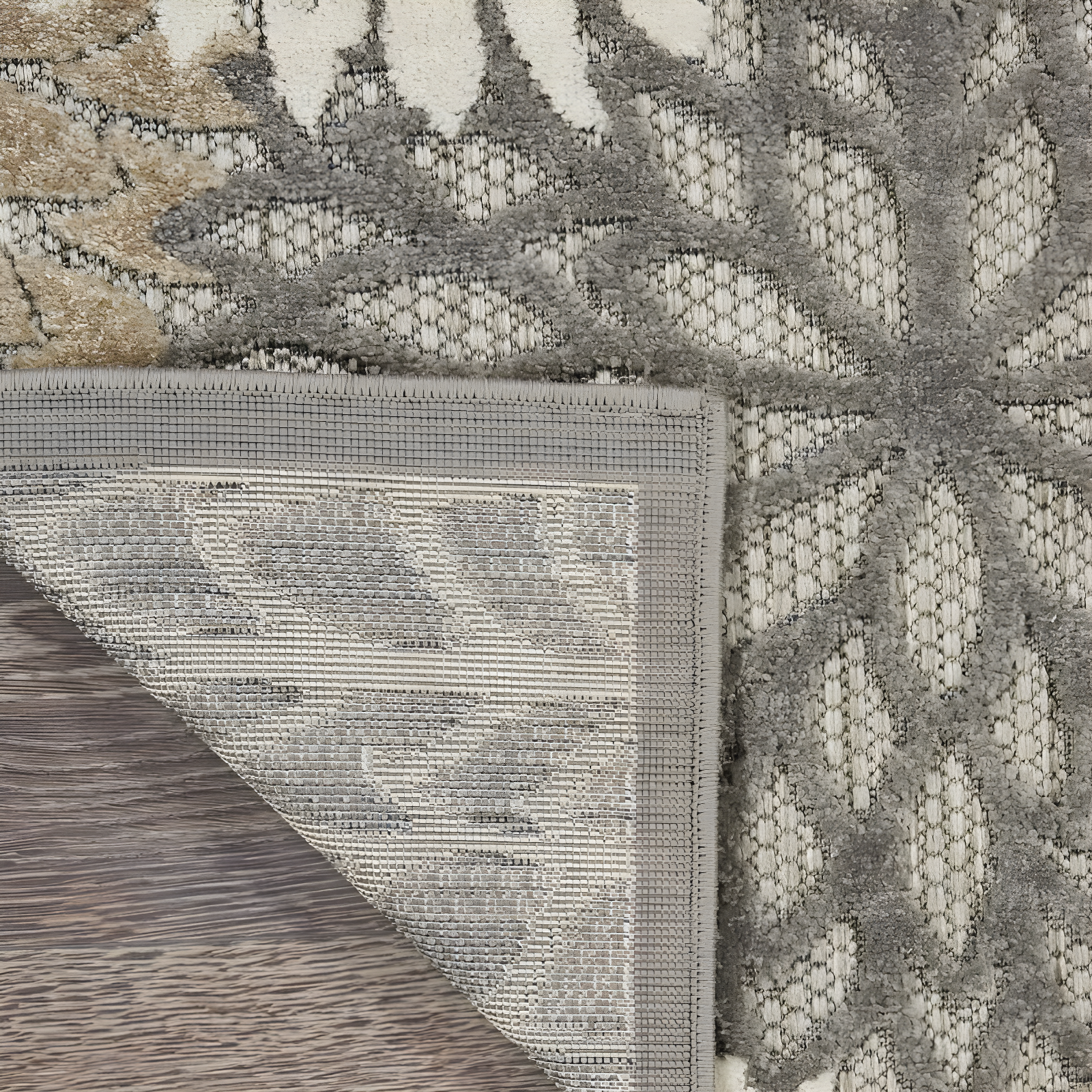 Nourison Aloha Floral Bloom Flatweave High-Low Indoor Outdoor Area Rug Natural 5'3" x 7'5"
