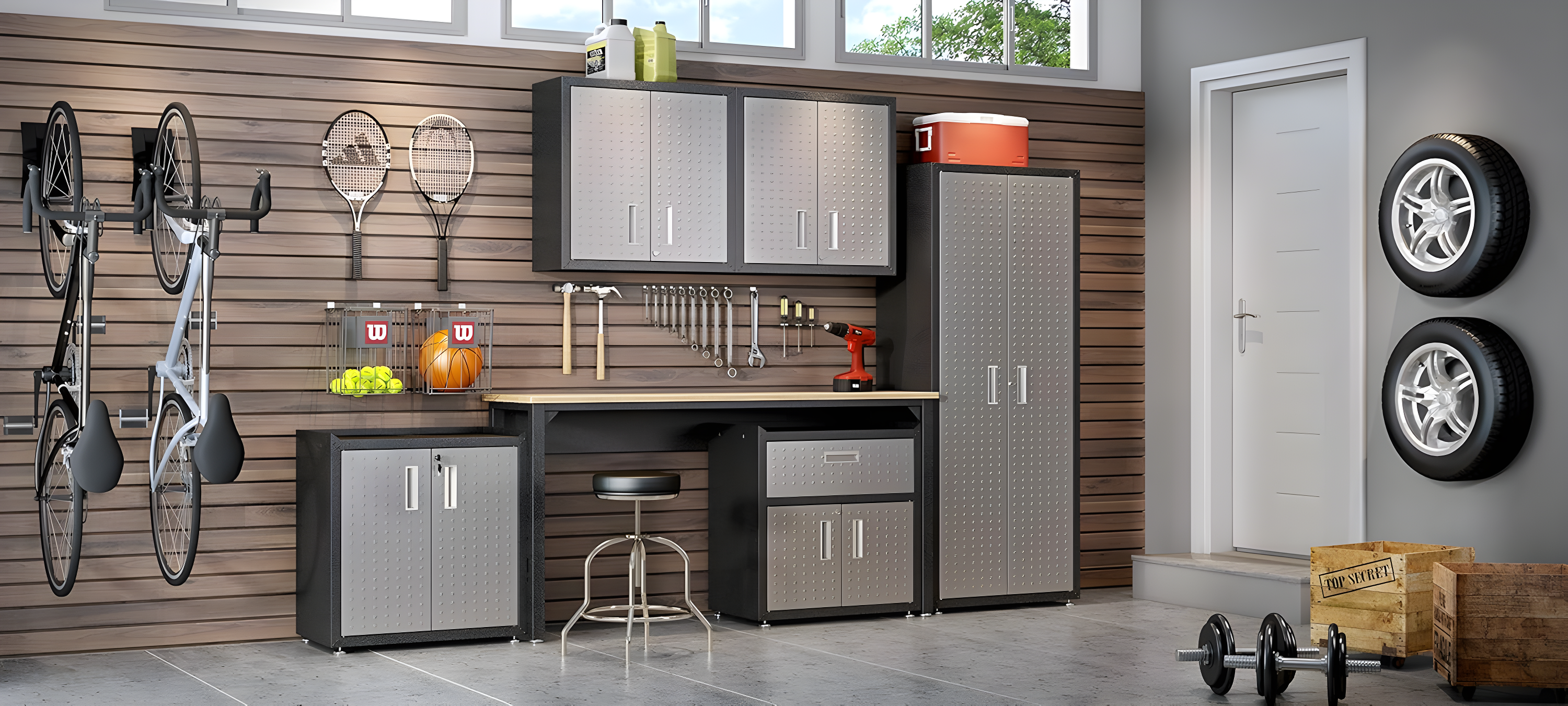 Fortress Gray Stainless Steel 30'' Lockable Rolling Chest