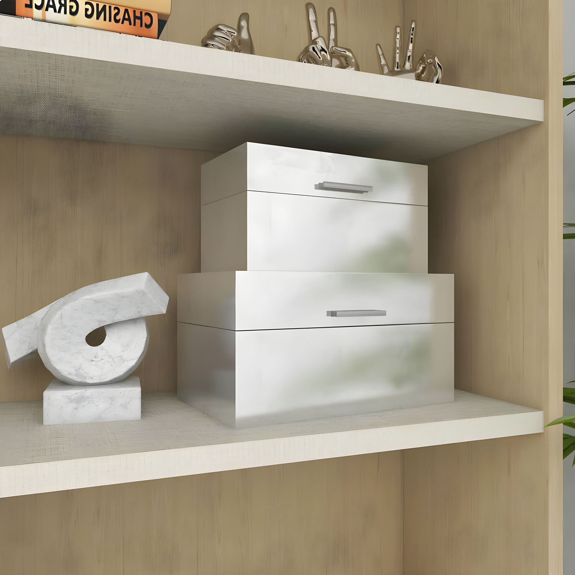 CosmoLiving by Cosmopolitan Wooden Decorative Box with Textured Foiled Exterior Set