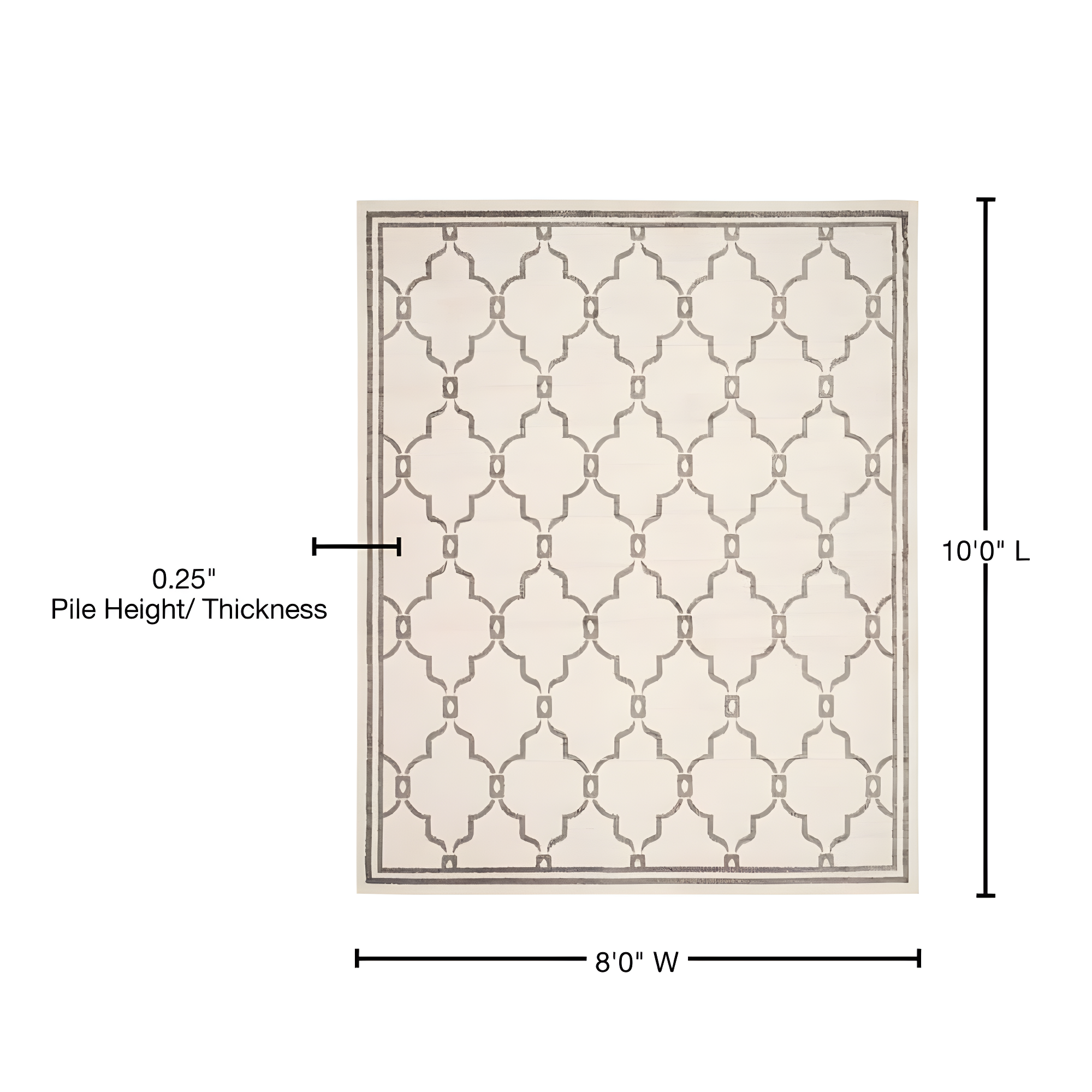 Amherst AMT414 Power Loomed Indoor Area Rug - Ivory/Grey - 8'x10' - Safavieh