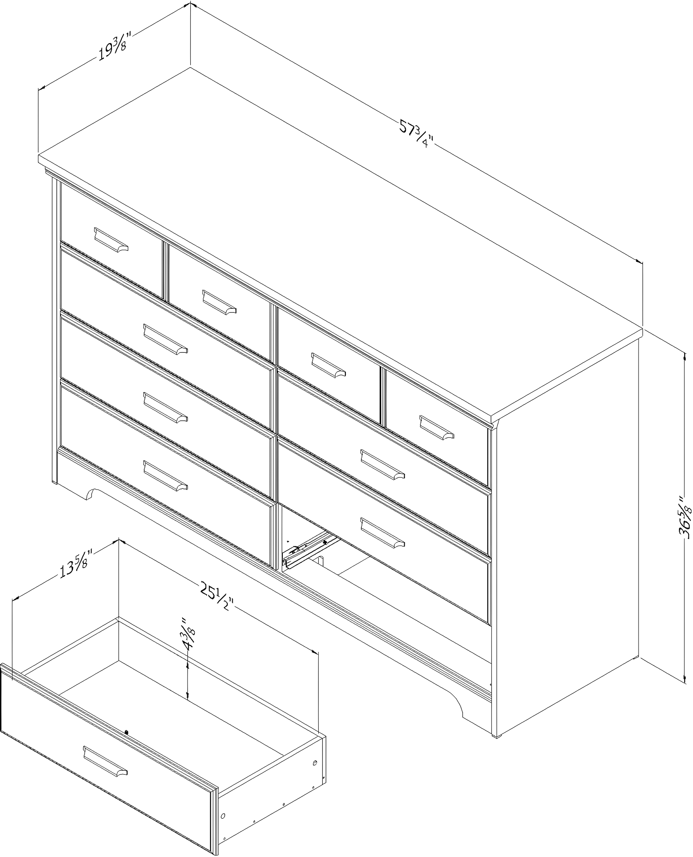 Versa 8-Drawer Storage Dresser - Classic Style