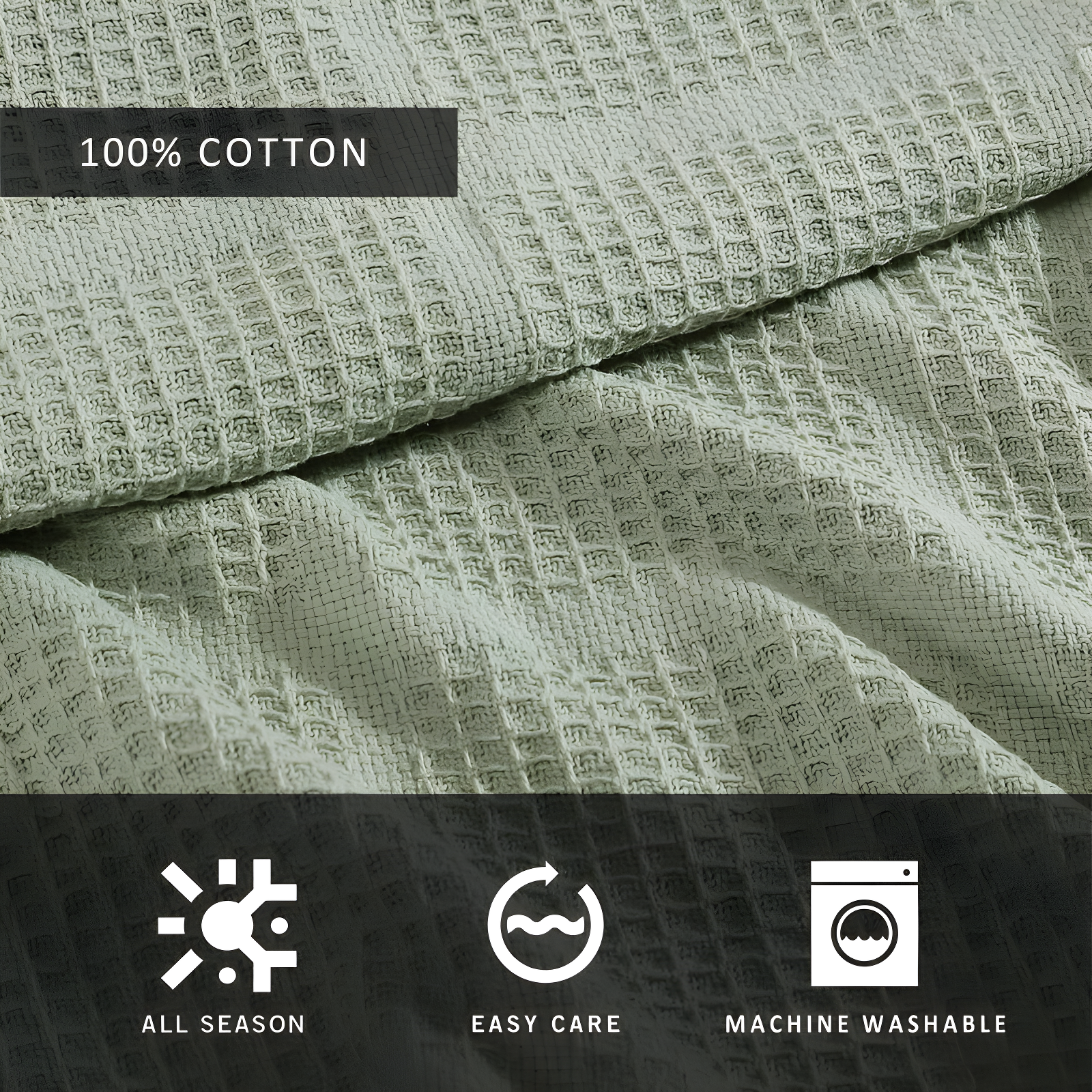 Kenneth Cole Kenneth Cole Waffle Grid Solid Cotton Blanket