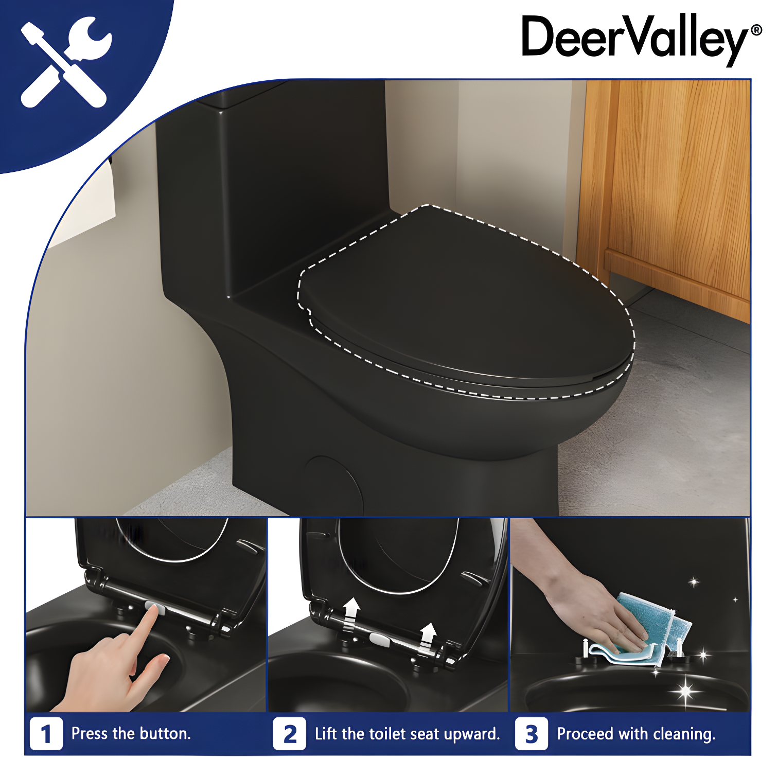 Ally Dual-Flush Elongated One-Piece Toilet with Glazed Surface Modern Toilet with Comfort Seat Height(Seat Included)