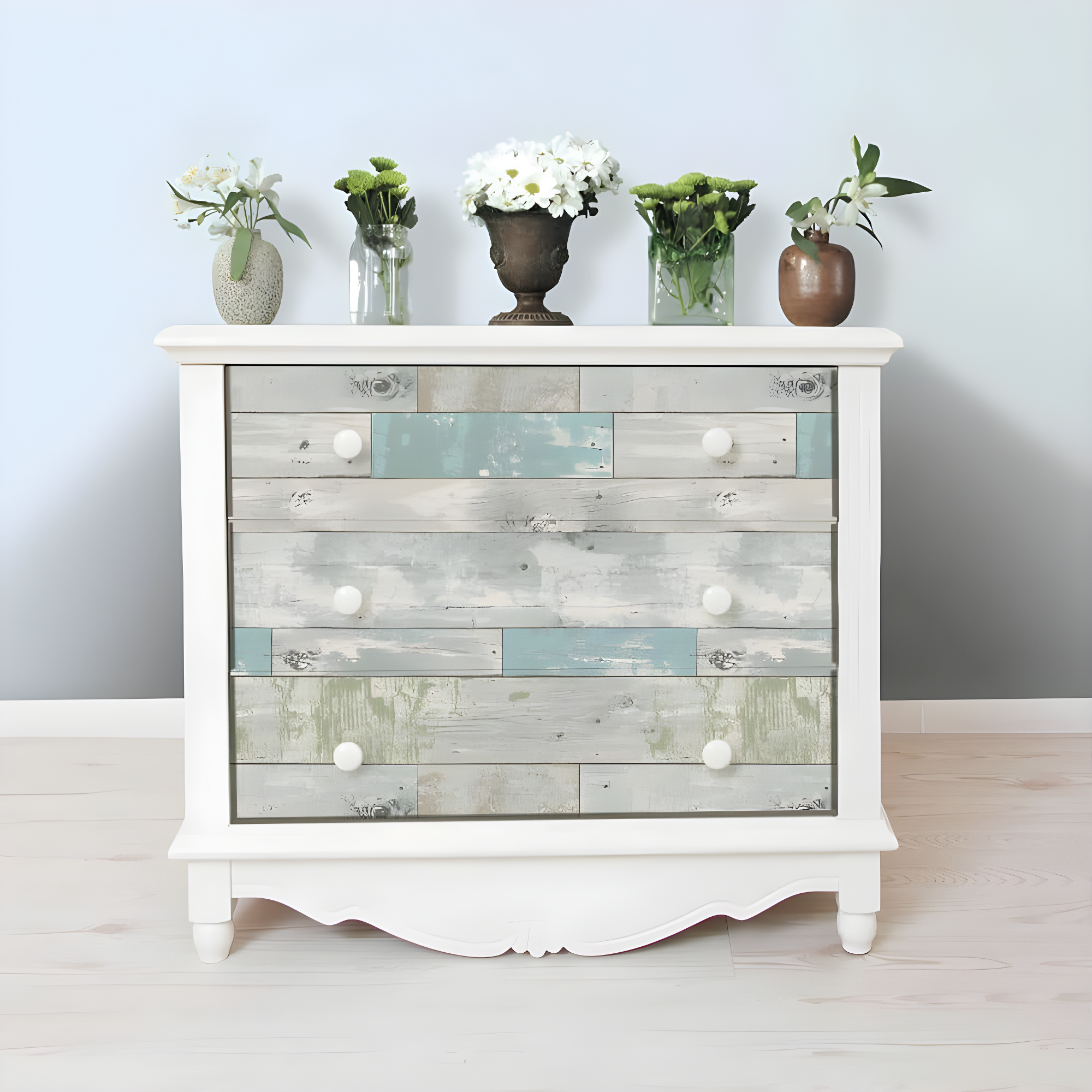 NuWallpaper Multicolor Beachwood Vinyl Peel And Stick Wallpaper, 216-in by 20.5-in, 30.75 sq. ft.