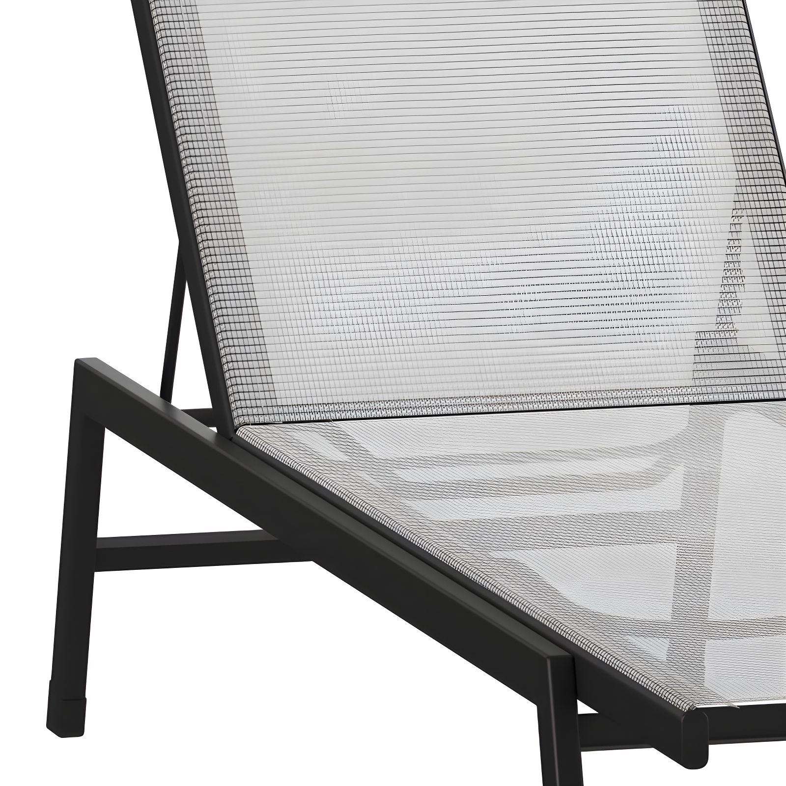 Flash Furniture Brazos Adjustable Chaise Lounge Chair, Outdoor Five-Position Recliner, All Weather, Black/Gray