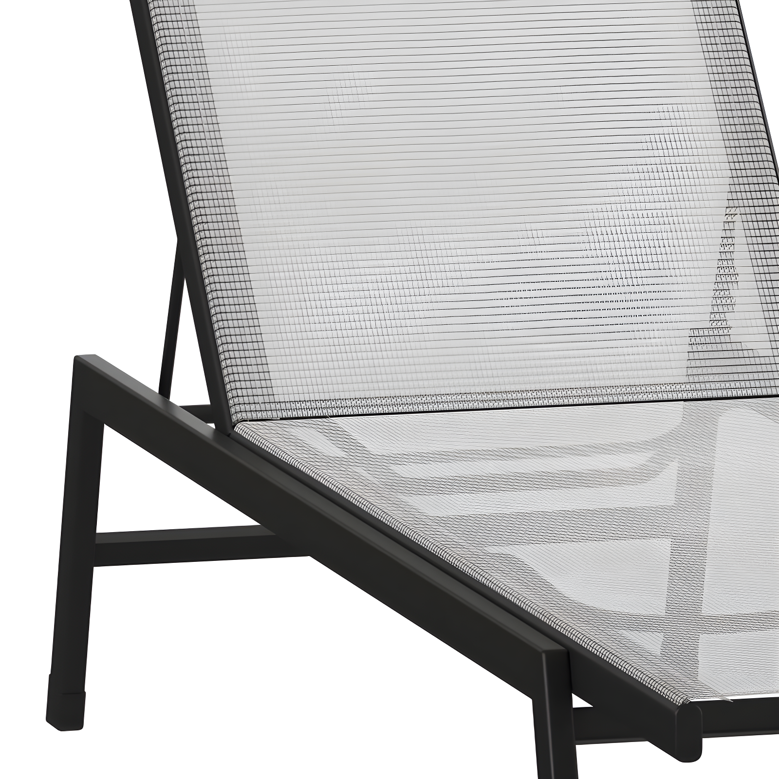 Flash Furniture Brazos Adjustable Chaise Lounge Chair, Outdoor Five-Position Recliner, All Weather, Black/Gray