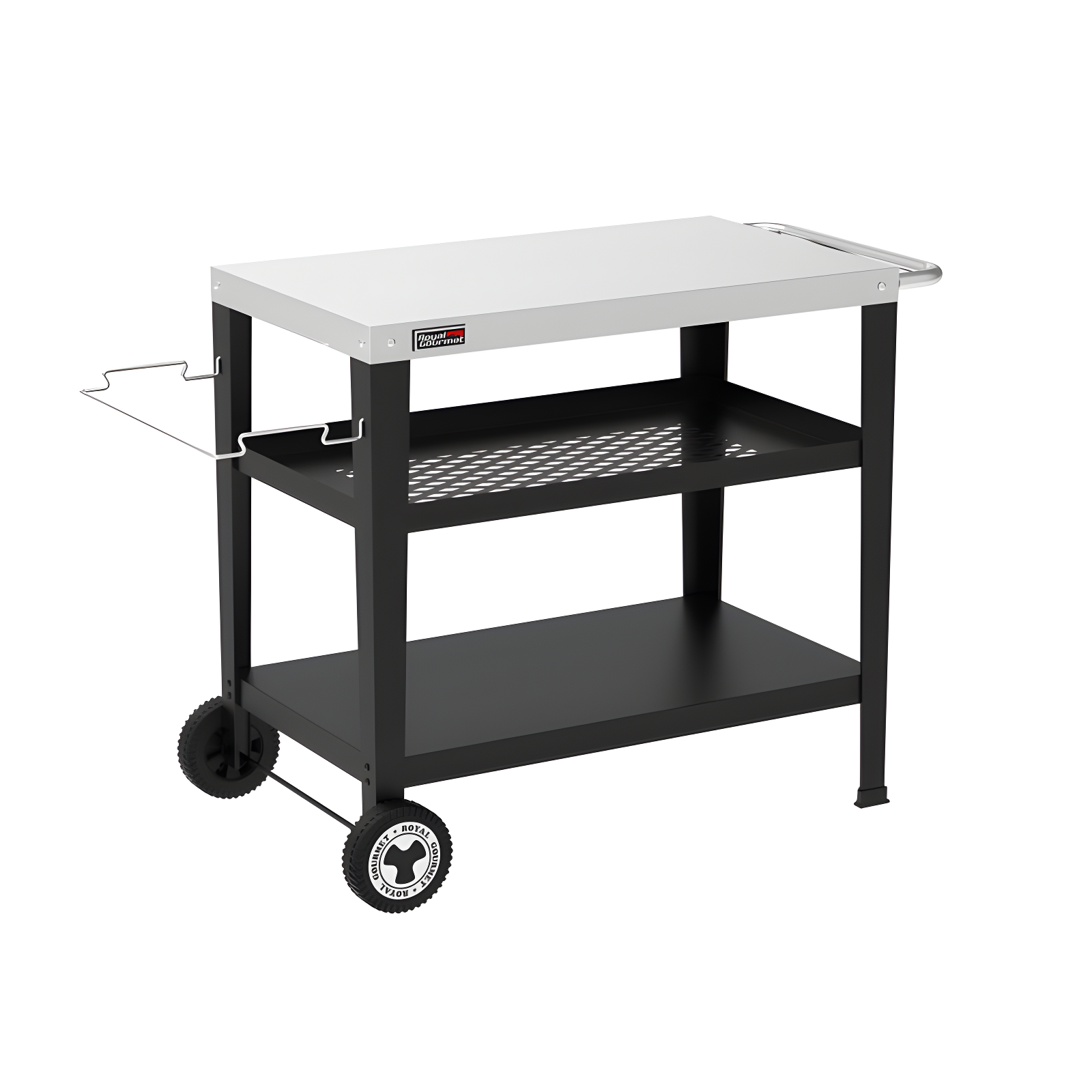 Royal Gourmet Royal Gourmet Movable 3-Shelf Grill Table with Removable Trash Bag Holder