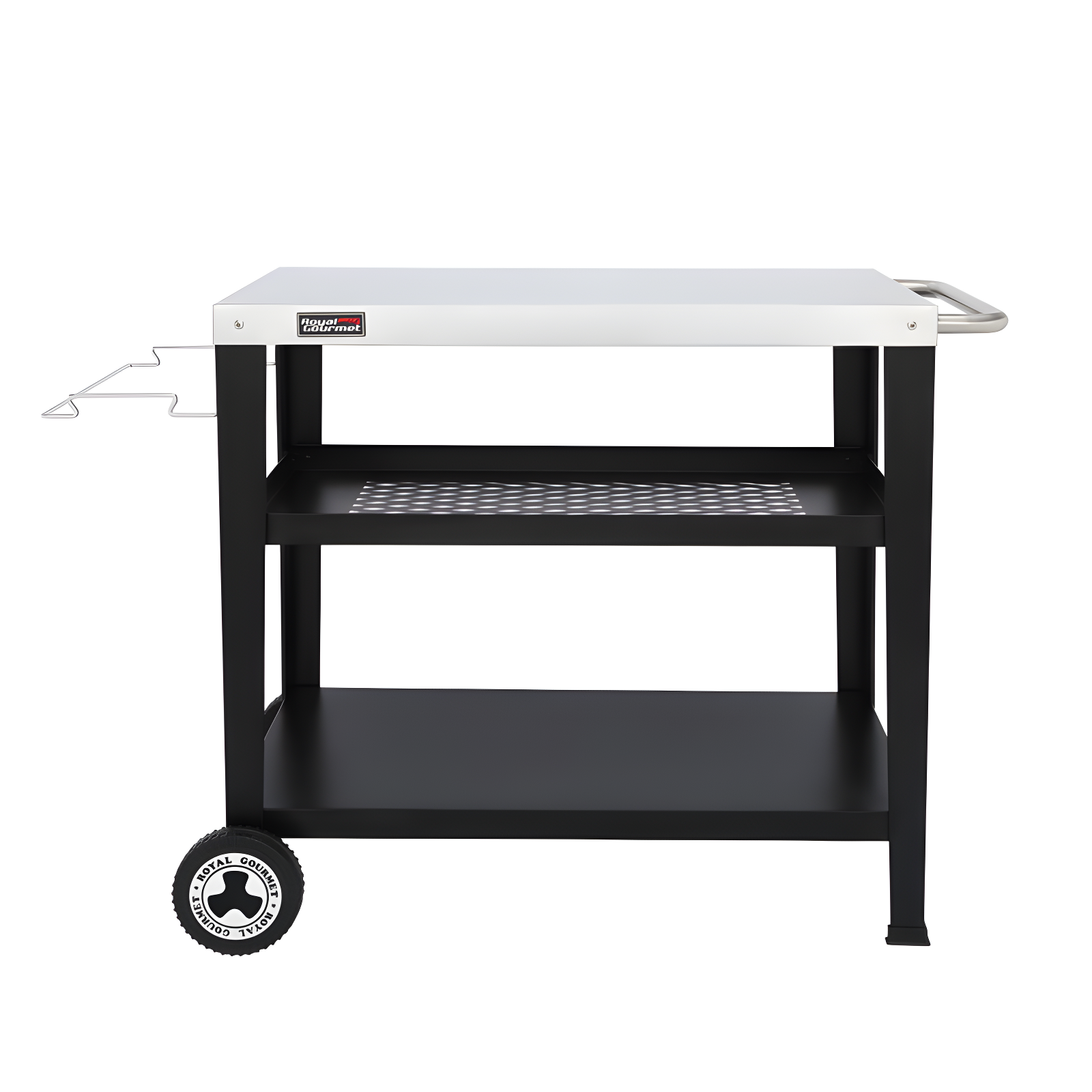 Royal Gourmet Royal Gourmet Movable 3-Shelf Grill Table with Removable Trash Bag Holder