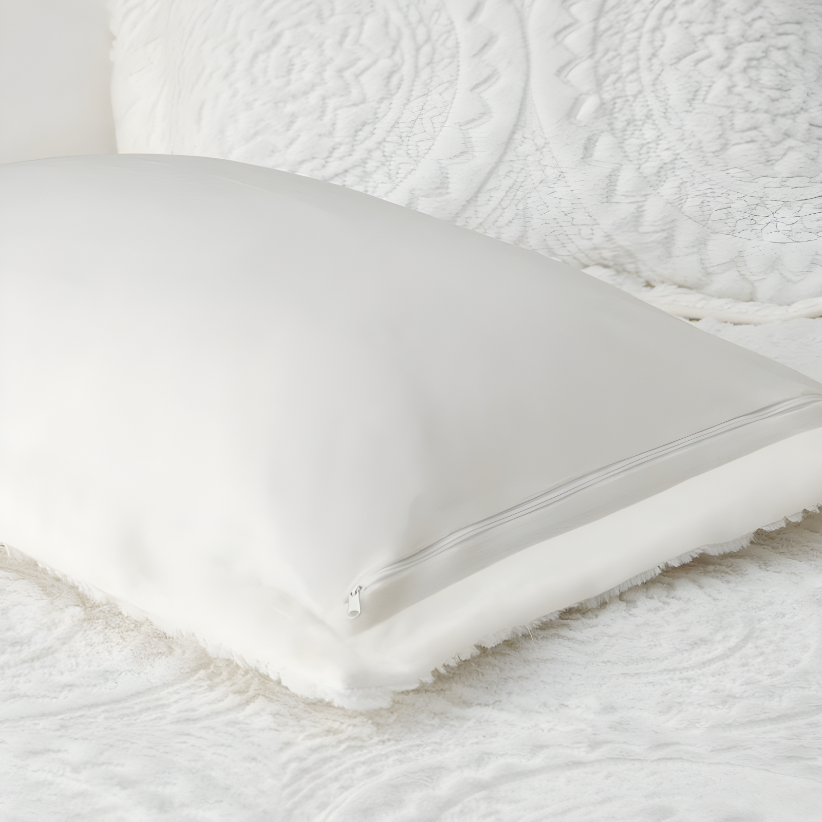 Arya Embroidered Medallion Faux Fur Ultra Plush Duvet Cover Set
