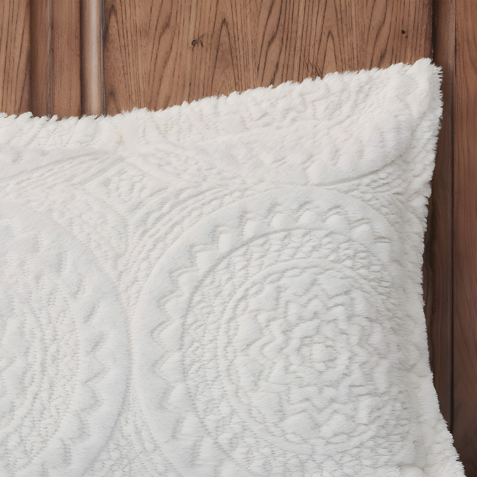 Arya Embroidered Medallion Faux Fur Ultra Plush Duvet Cover Set