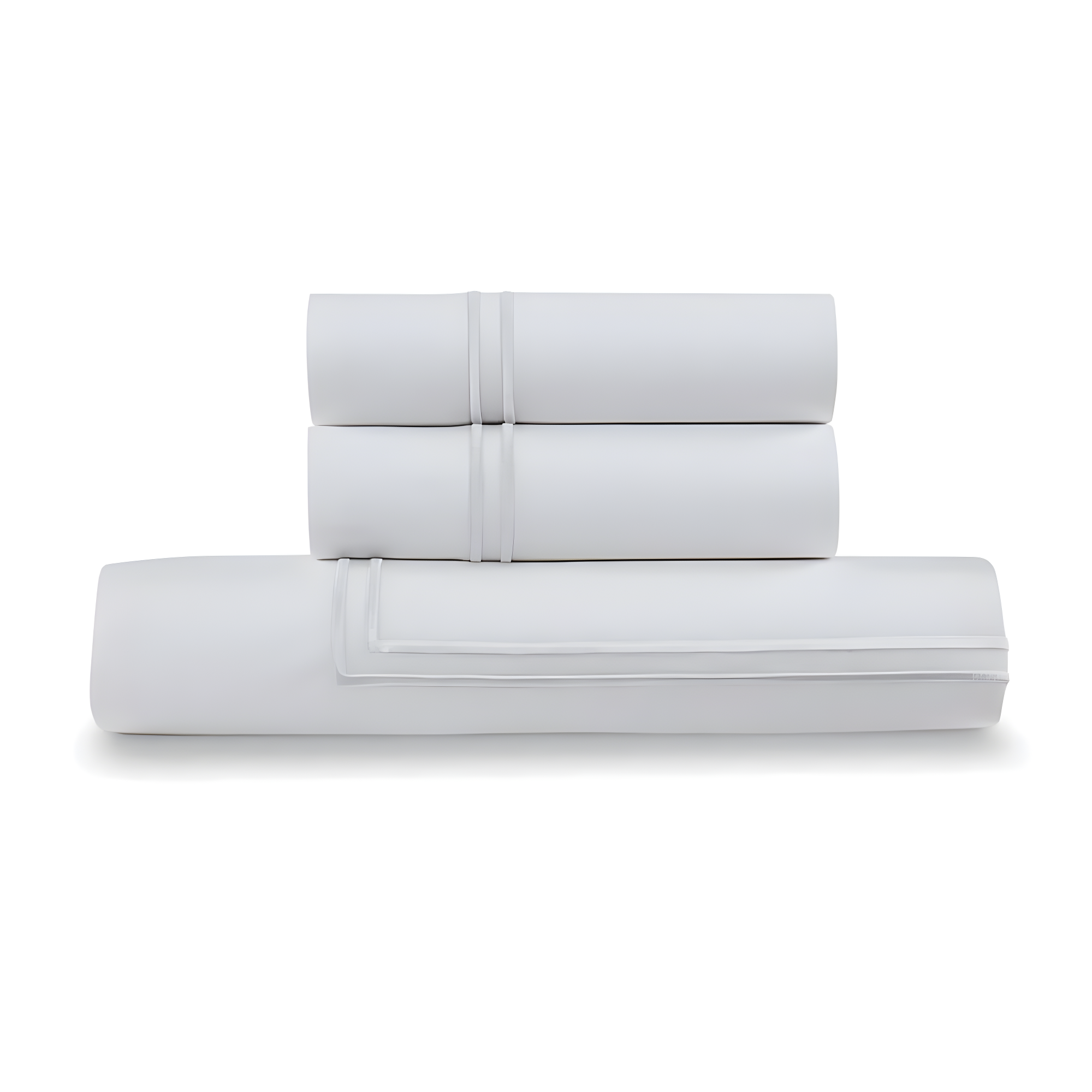 Ella Jayne Home Ella Jayne Cotton Duvet Cover with Satin Satin Stitching 3-Piece Set, White with White Satin Stitching