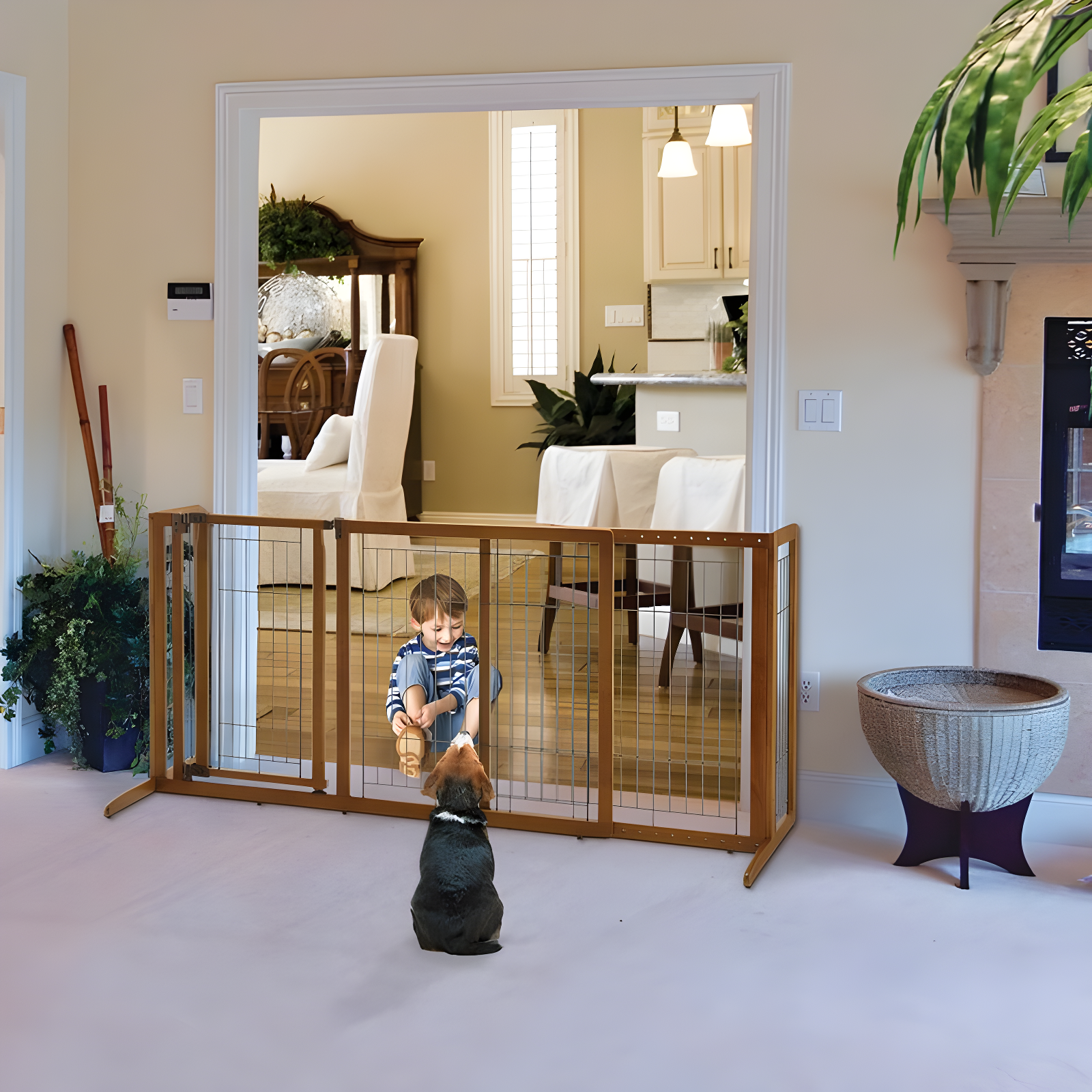 Richell Wood Free Standing Pet Gate
