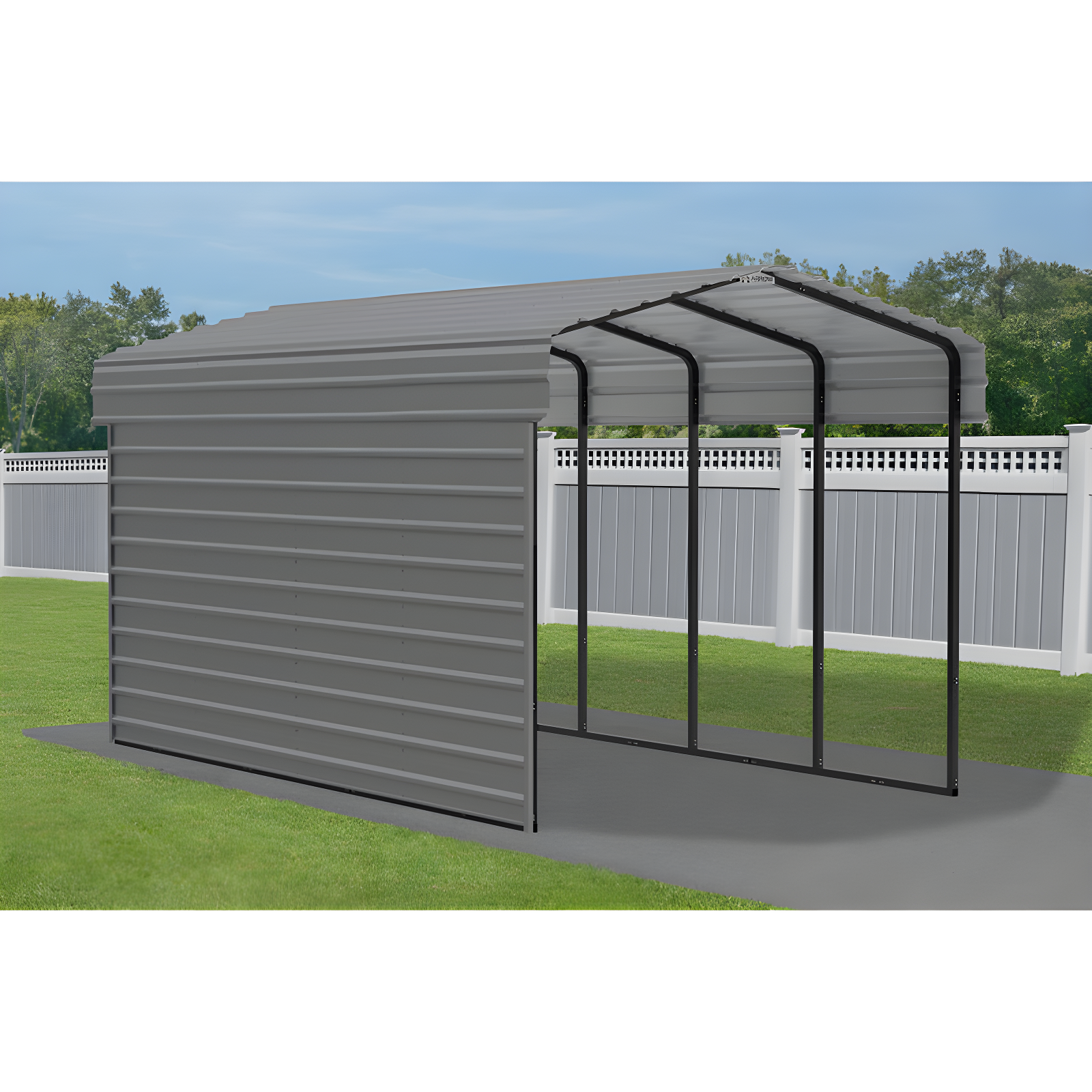 Arrow 20 x 10 ft Carport with 1-sided Enclosure