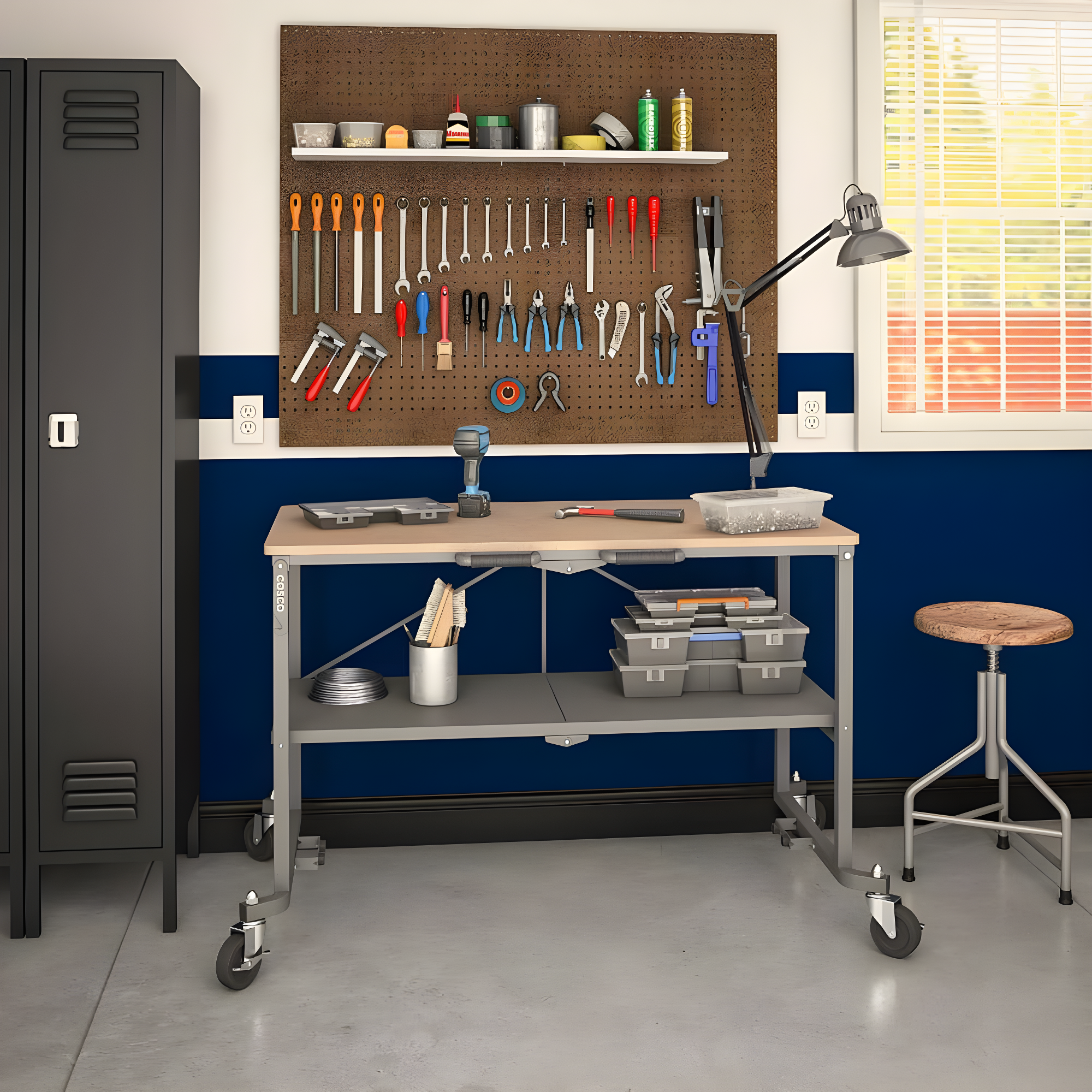 COSCO SmartFold Portable Workbench / Folding Utility Table (Steel)