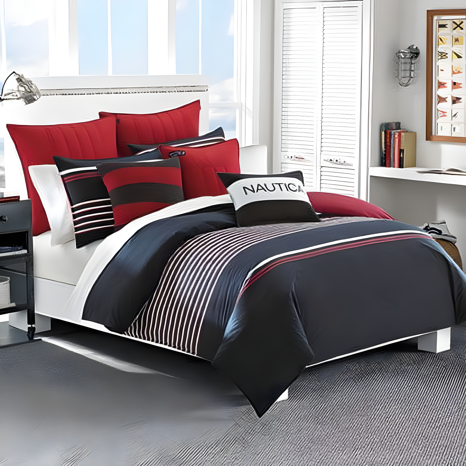 Nautica Mineola Cotton Navy Comforter Set